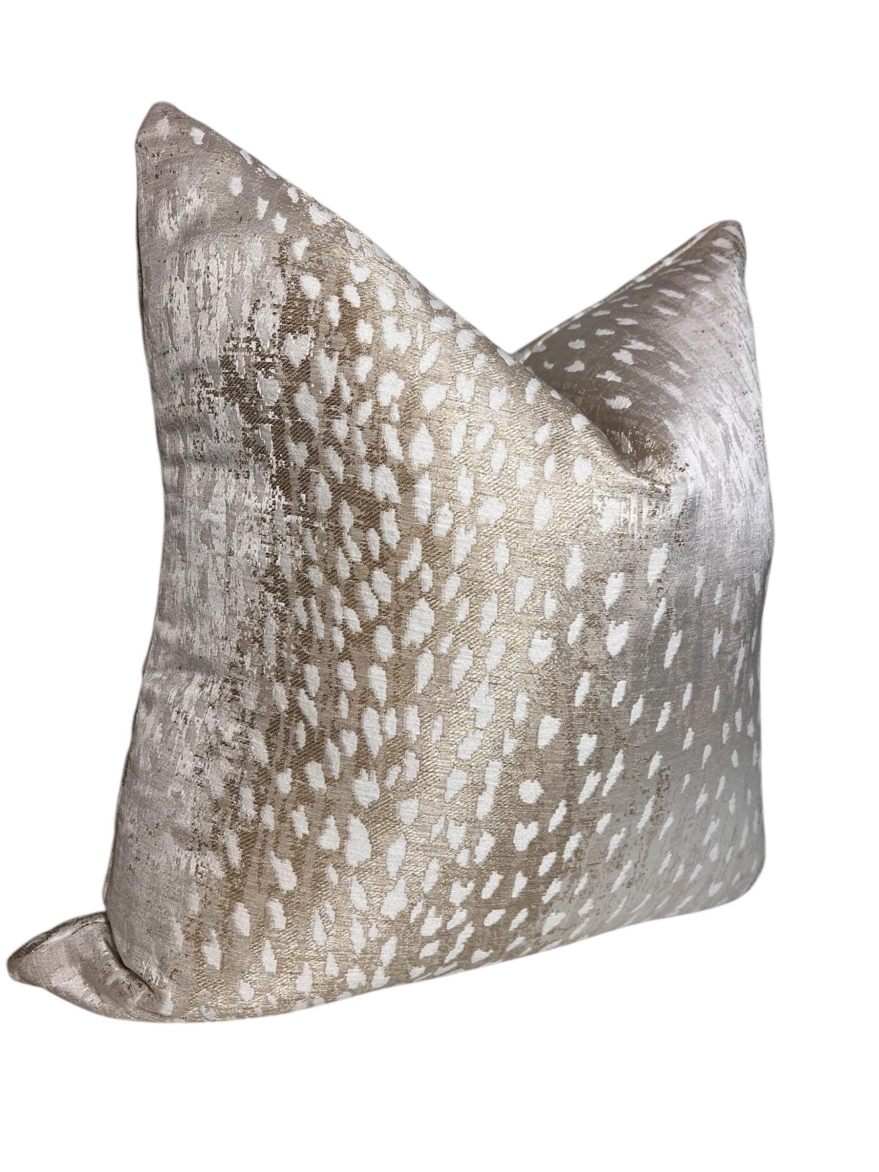 Antelope Print Pillow, Cafe Antelope Spot Pillow Cover, Spotted Animal Print Throw Pillow, Cafe and White Spotted Pillow, Deer Print Pillow