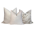 Neutral Throw Pillow Cover Set, Beige Textured Cushions, USA Handcrafted