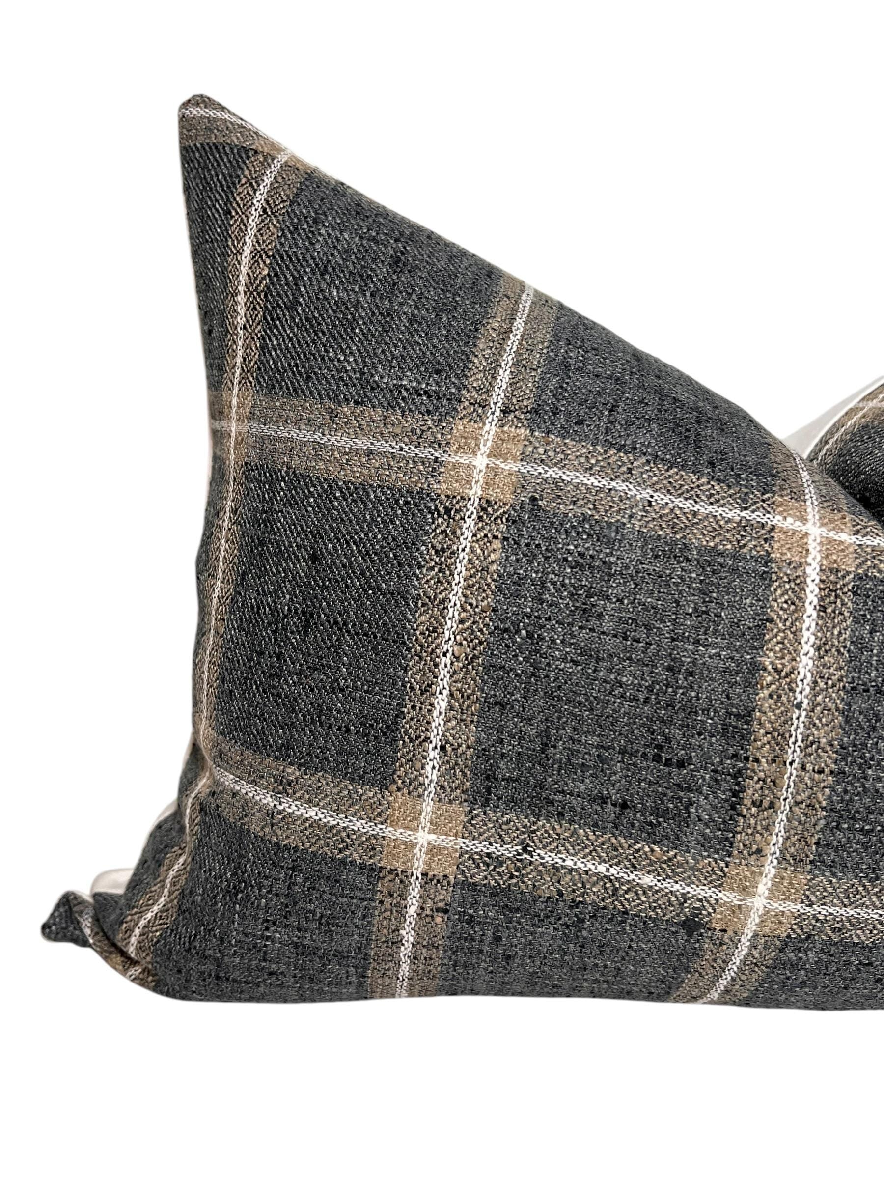 Plaid Pillow Set, Boho Textured cushions, Neutral decorative Pillow Cover Combo, Beige and cream pillows, Set of throw pillow Covers,