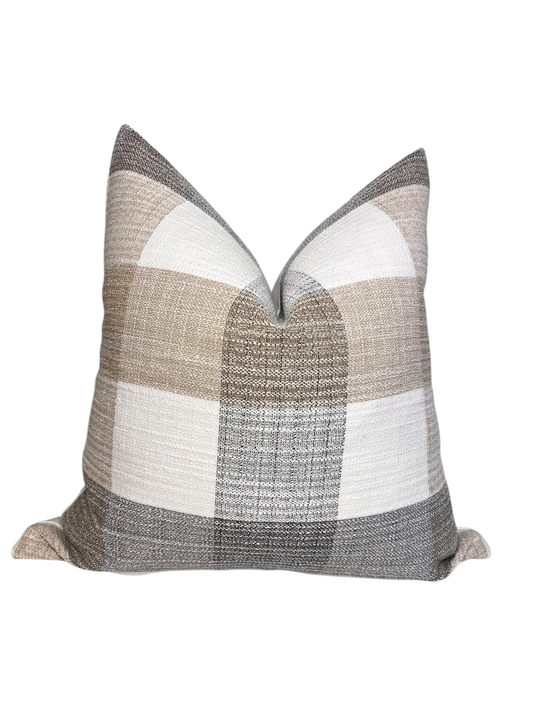Neutral Pillow Cover Set, Plaid, Linen, Animal Print, USA Made