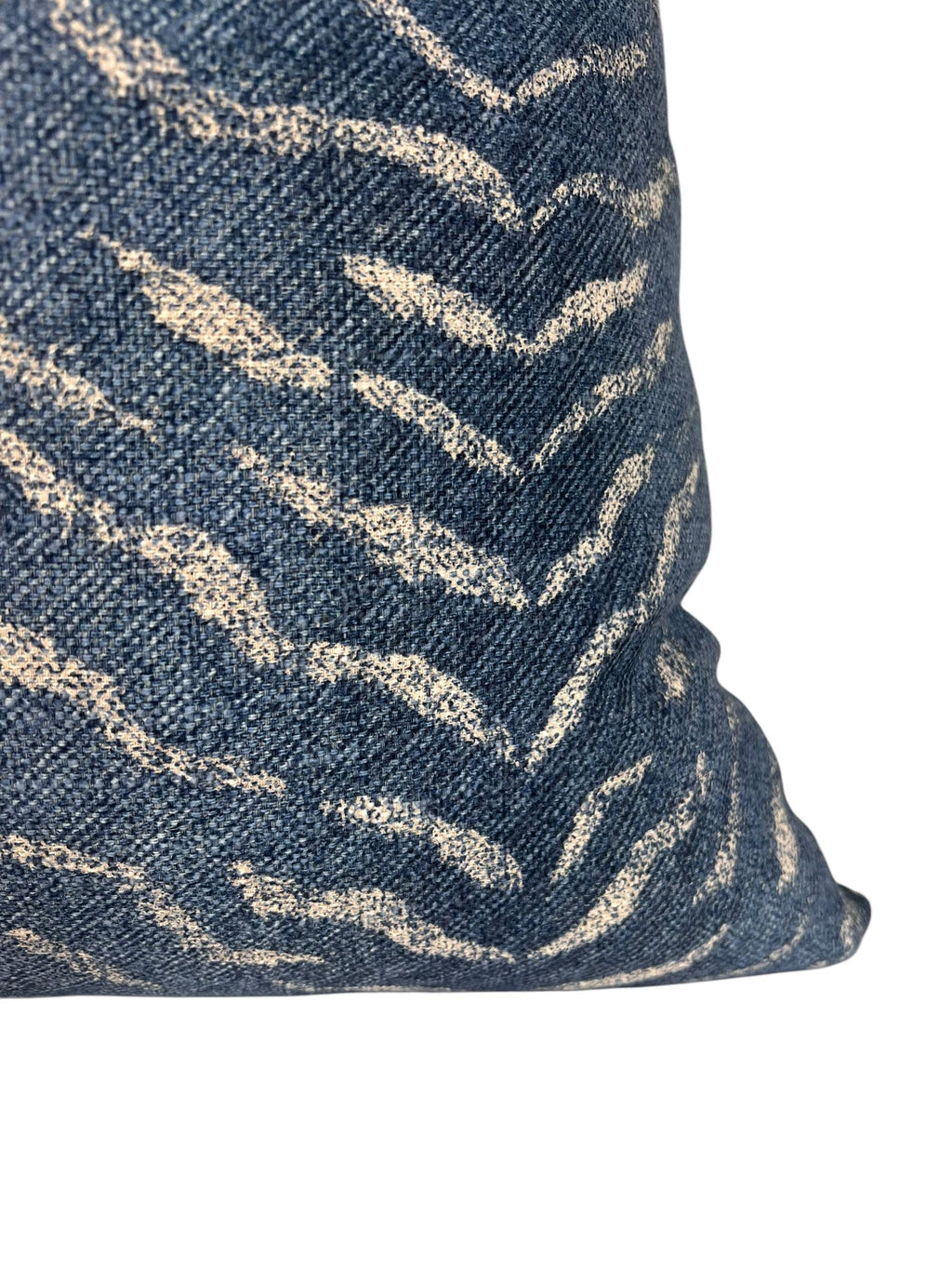 Handmade Persian Blue Zebra Print Pillow Cover, Navy Wildlife Cushion