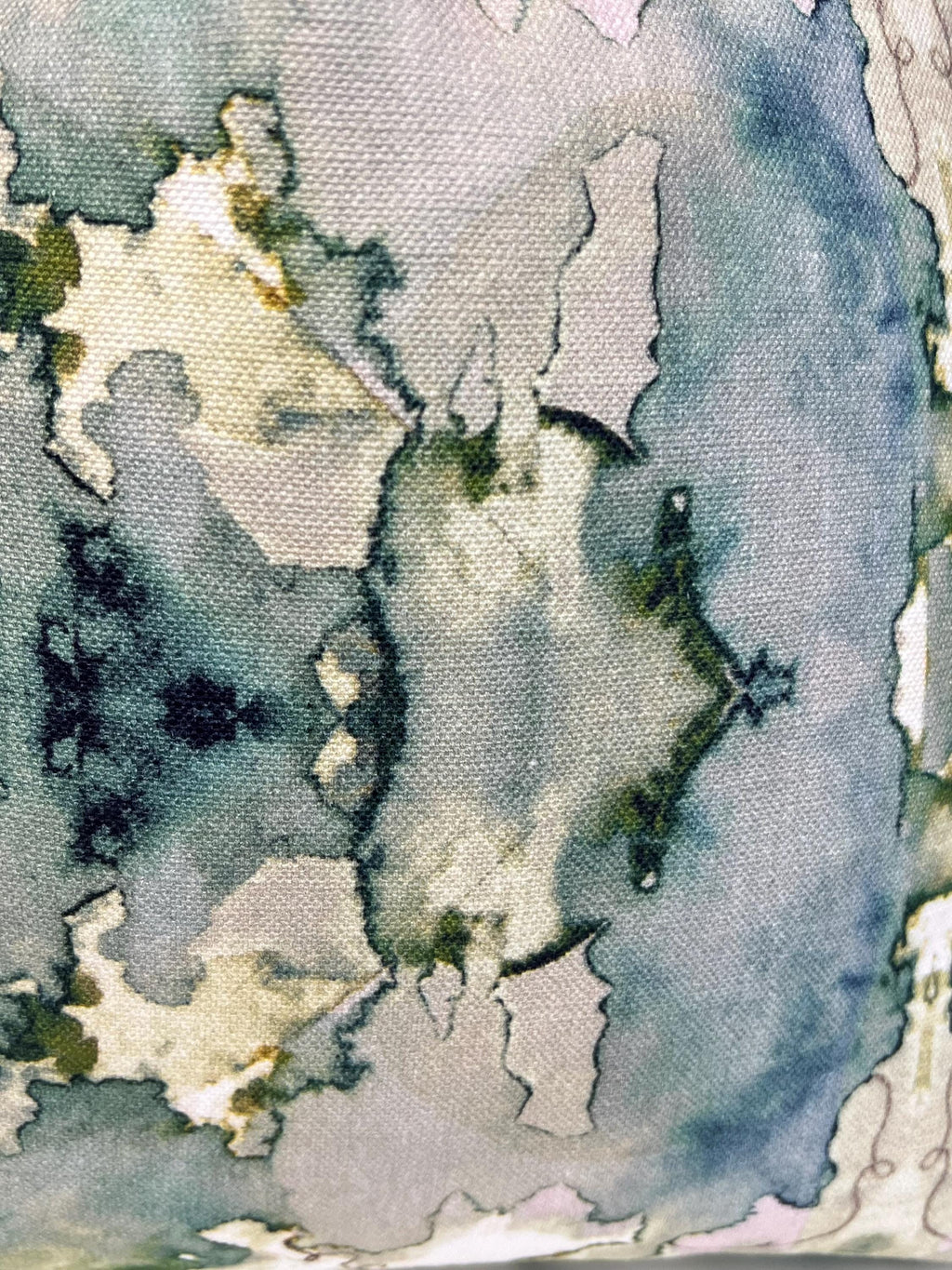 Dutchess Juniper Pillow Cover, Blue - Green Contemporary Pillow, Abstract Watercolor Pillow