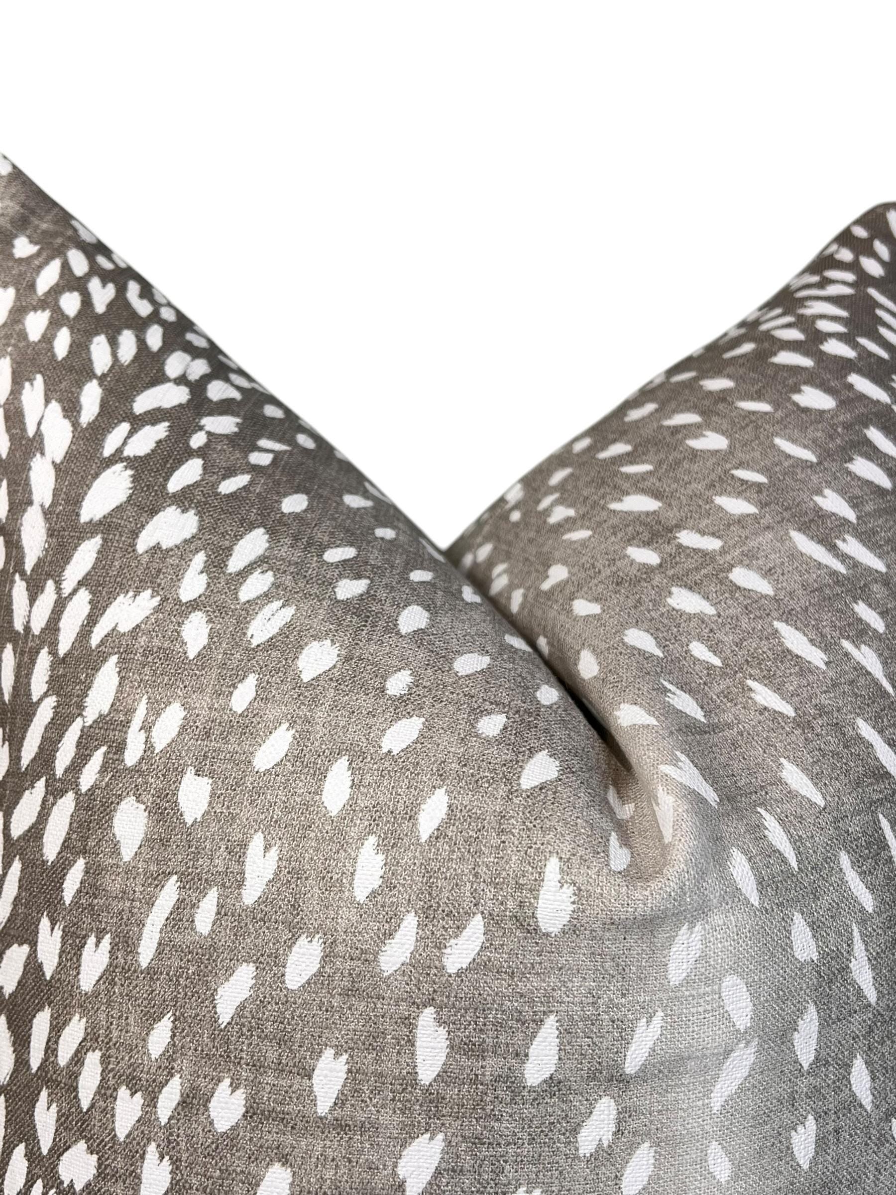 Gray Fawn Print Pillow Cover, Modern Animal Cushion