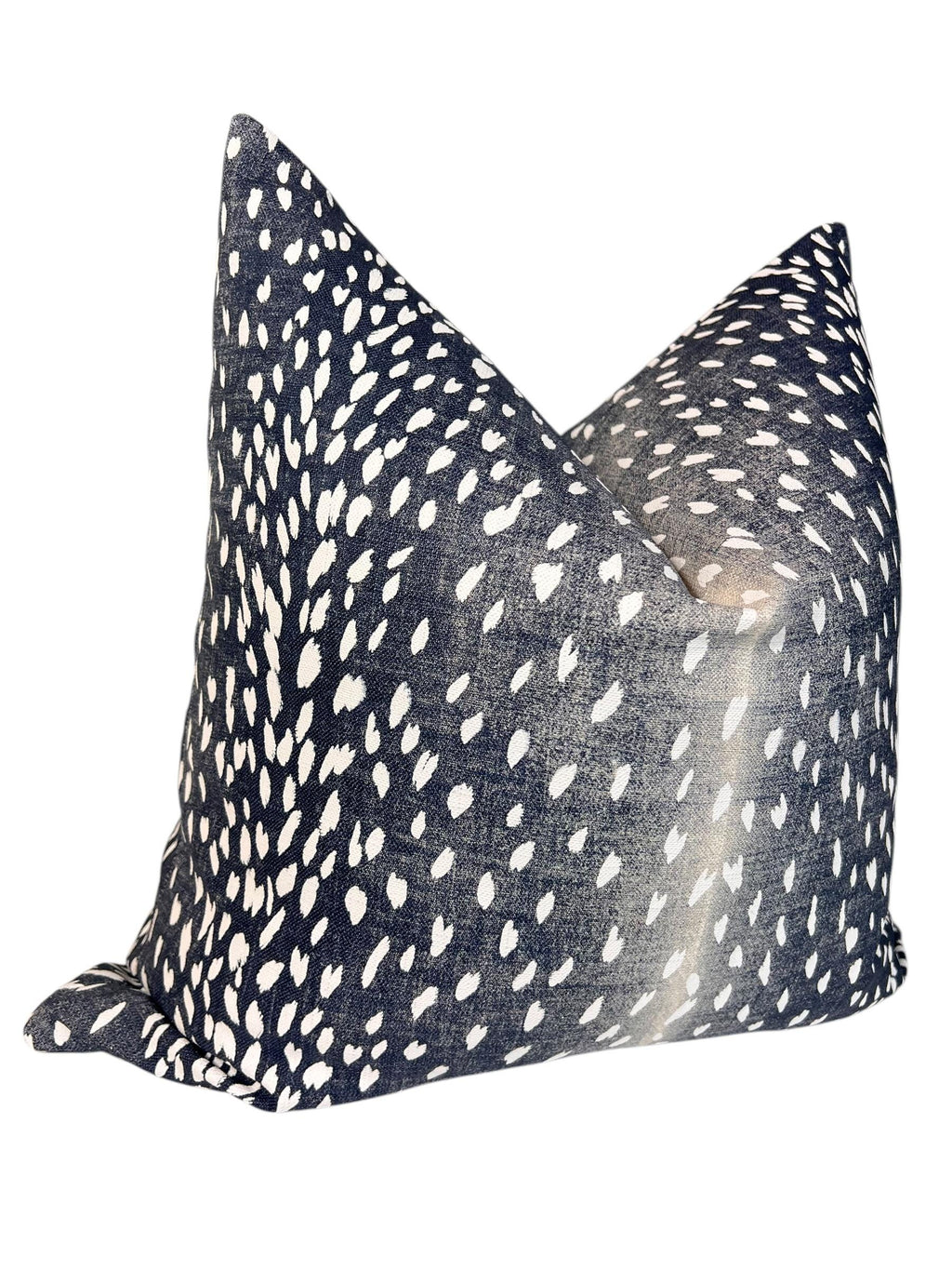 Blue Fawn Print Pillow Cover, Animal Cushion, Handmade USA