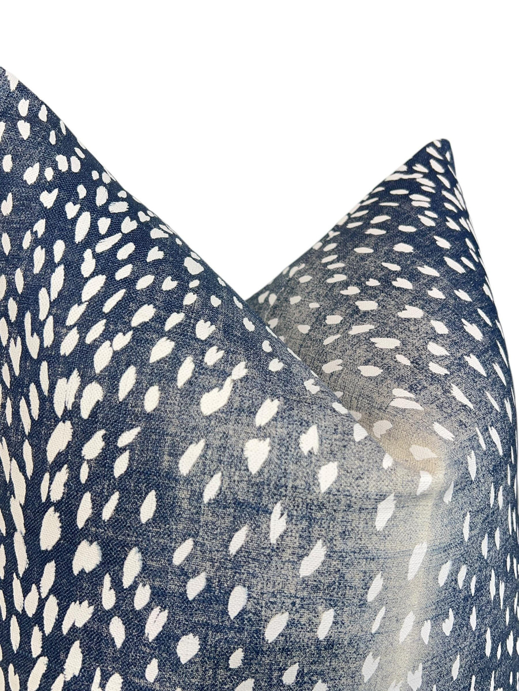 Blue Fawn Print Pillow Cover, Animal Cushion, Handmade USA
