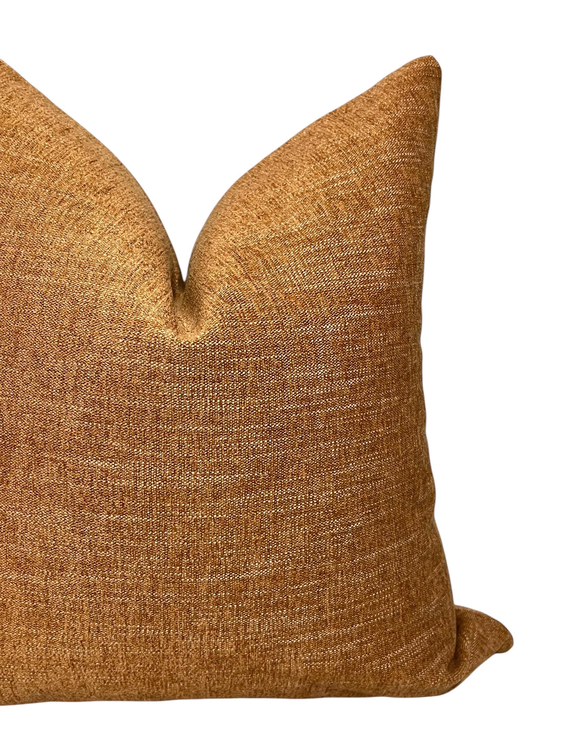 Rustic Brown Linen Pillow Cover, Farmhouse Button Cushion