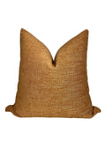 Rustic Brown Linen Pillow Cover, Farmhouse Button Cushion