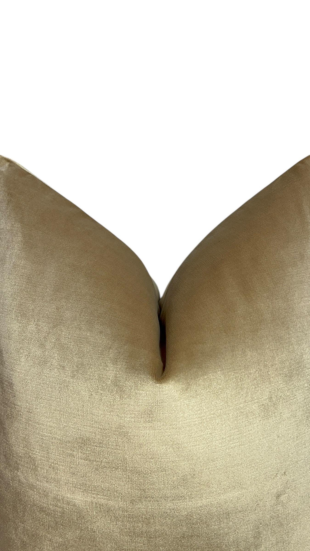 Champagne Velvet Pillow Cover, Golden Beige Linen, Handmade