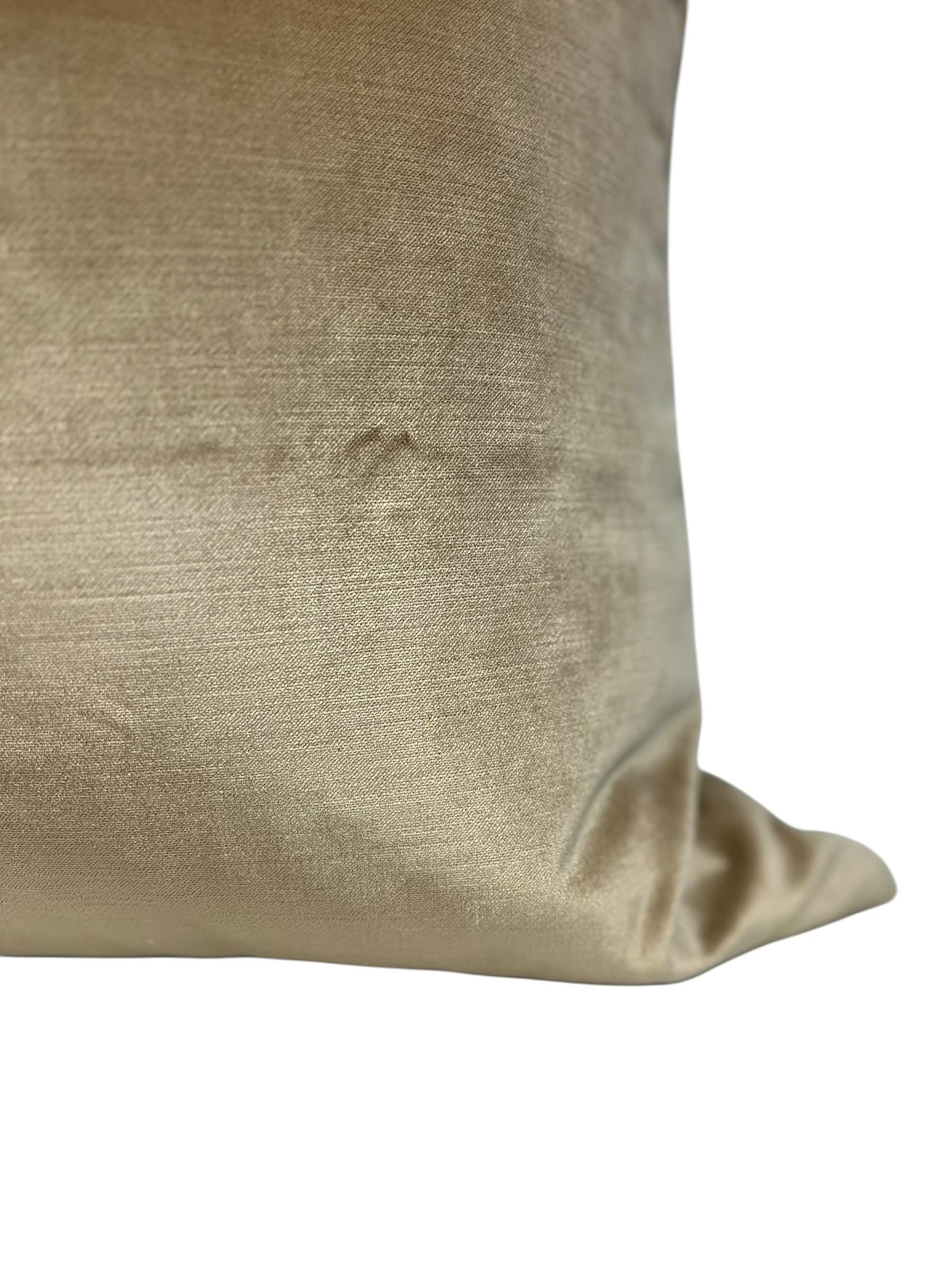 Champagne Velvet Pillow Cover, Golden Beige Linen, Handmade