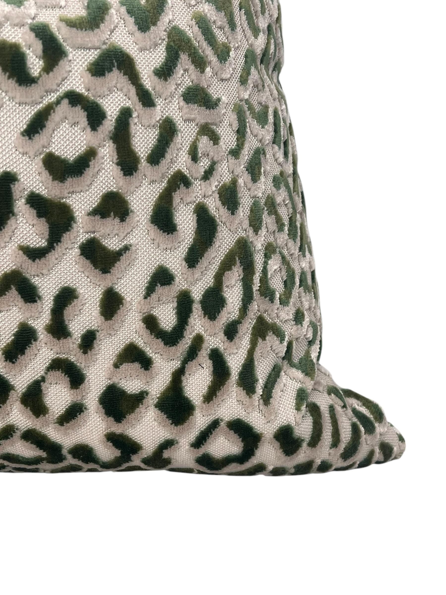 Leopard Print Pillow Cover, green and white Velvet Ocelot, Animal Print Pillow, Cheetah Velvet Pillow Cushion, modern accent throw Cushion
