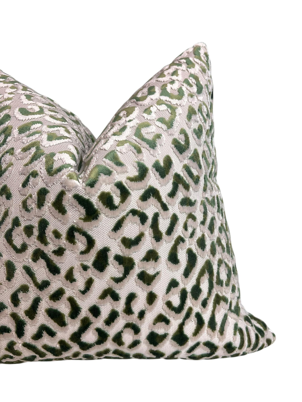 Leopard Print Pillow Cover, green and white Velvet Ocelot, Animal Print Pillow, Cheetah Velvet Pillow Cushion, modern accent throw Cushion