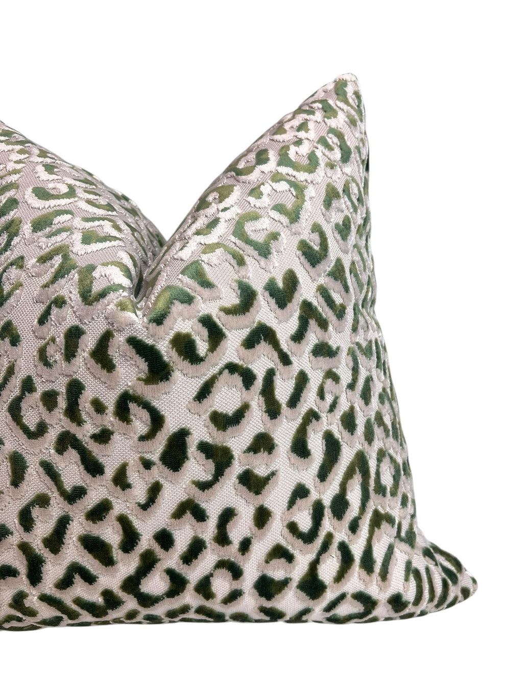 Leopard Print Pillow Cover, green and white Velvet Ocelot, Animal Print Pillow, Cheetah Velvet Pillow Cushion, modern accent throw Cushion
