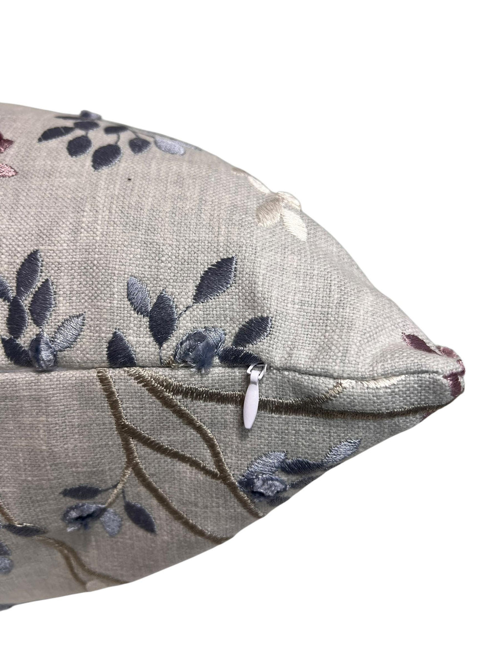 Embroidered Vine Pillow Cover, Botanical Embroidered Pillow, soft Linen throw Pillow, Handmade Branch Pillow Cover, Leaf embroidery Cushion