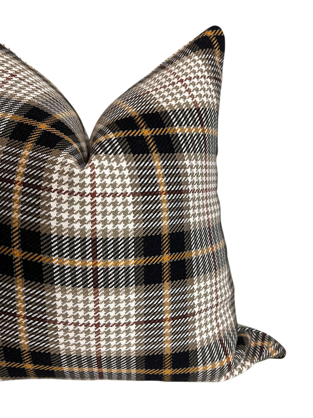 Plaid Wool Pillow Cover | Tartan Houndstooth Cushion, Fall Decor