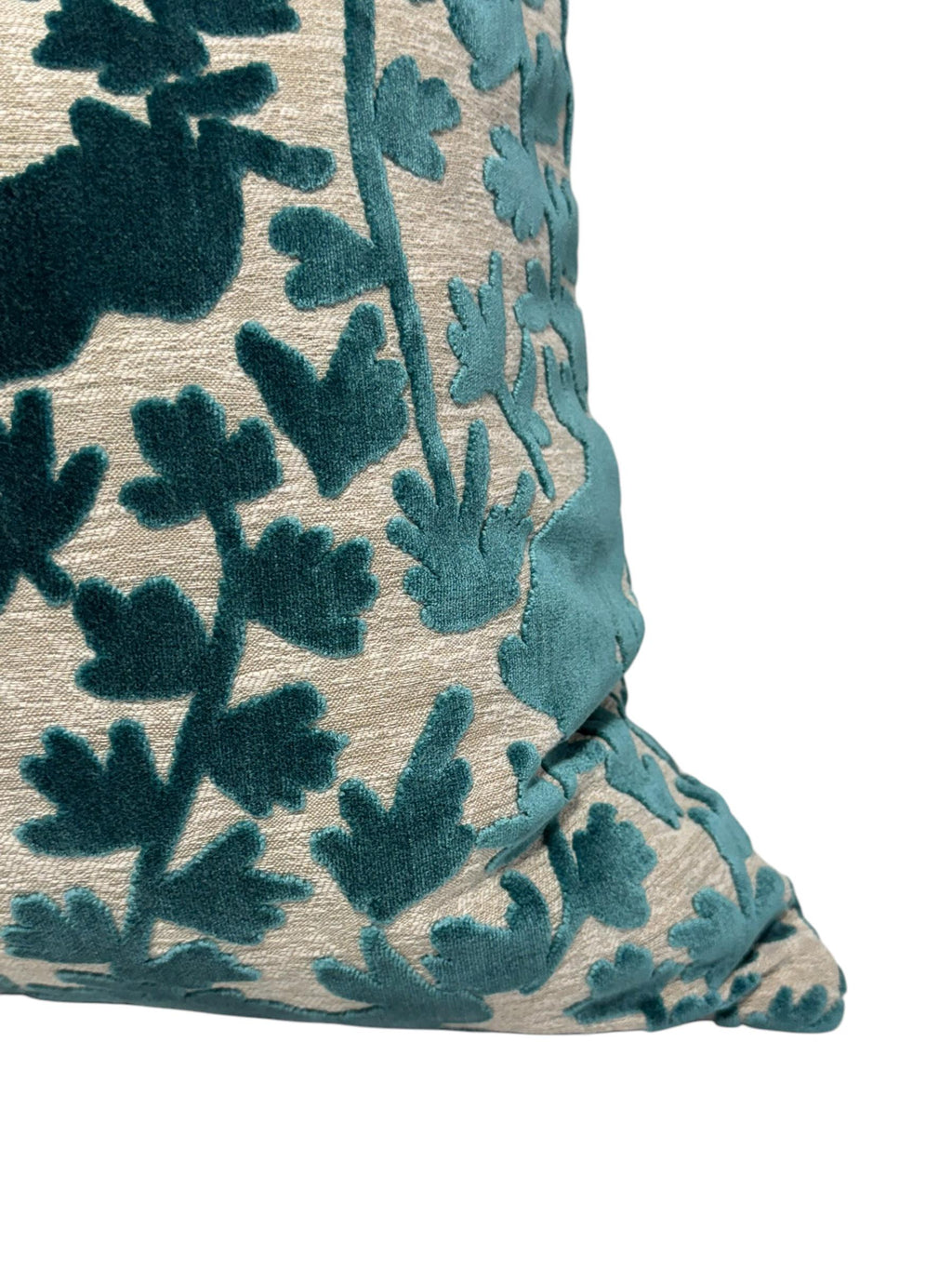 Azure Velvet Bunny Pillow Cover, Botanical Throw Pillow