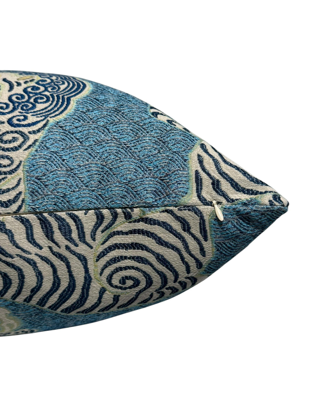 Oriental Tiger Pillow, Tiger dragon Chinoiserie Pillow,Azure Blue Katmandu Tibetan dragon Pillow Cover, Designer Pillow Cover, Foo dog