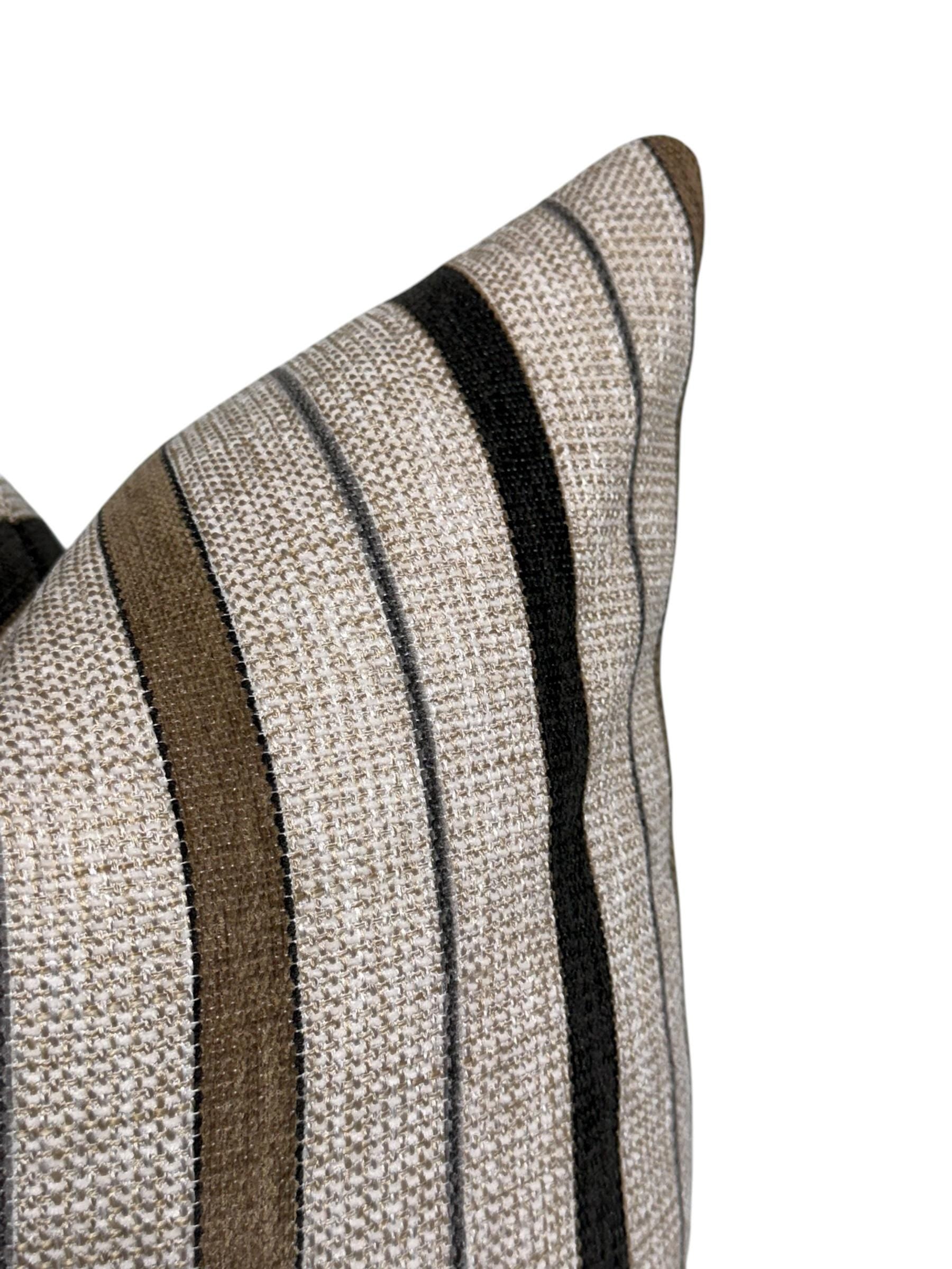 Handwoven Striped Pillow Cover | Modern Farmhouse Throw Cushion