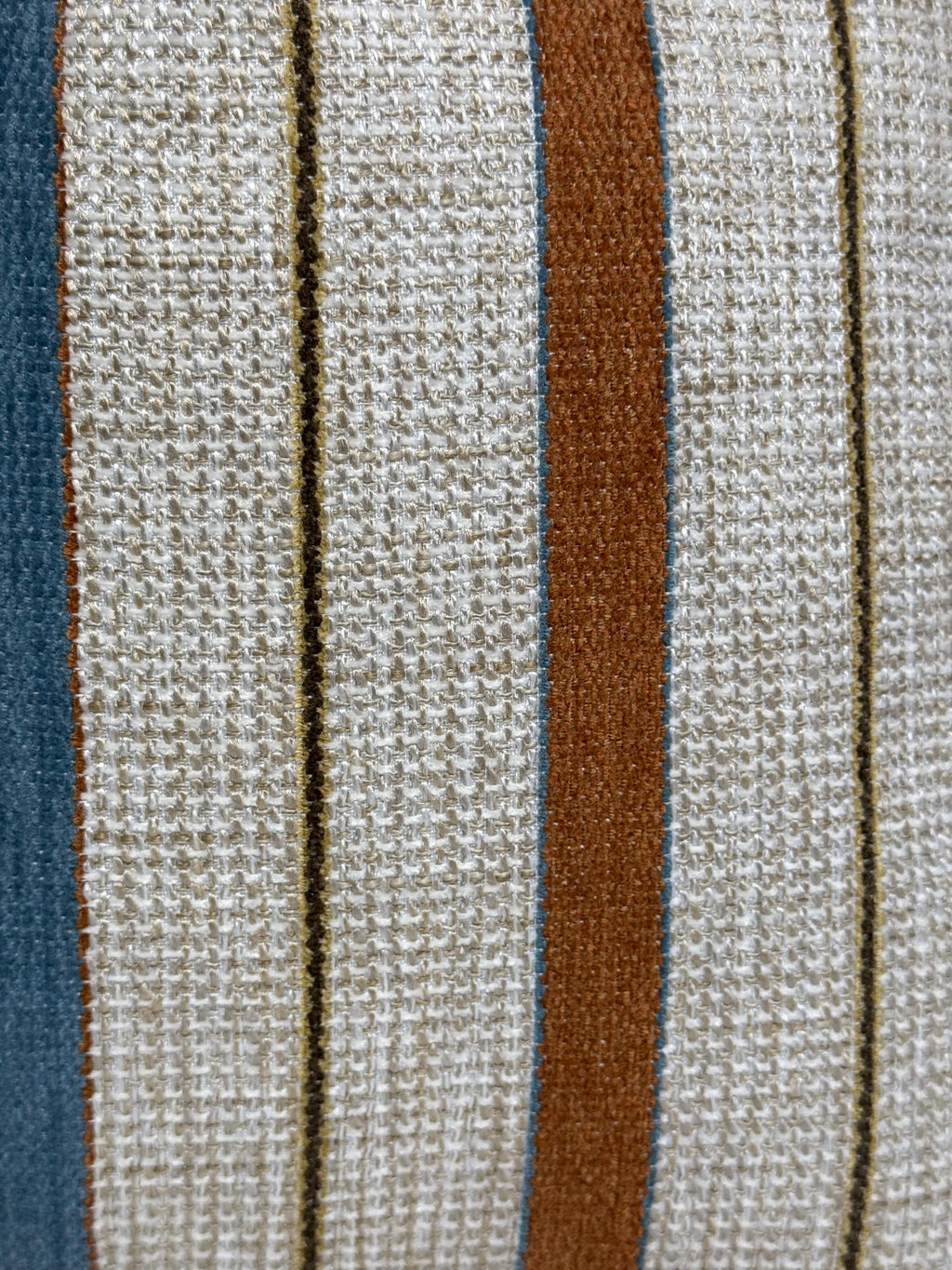 Handwoven Striped Pillow Cover | Beige, Brown, and Blue Cushion