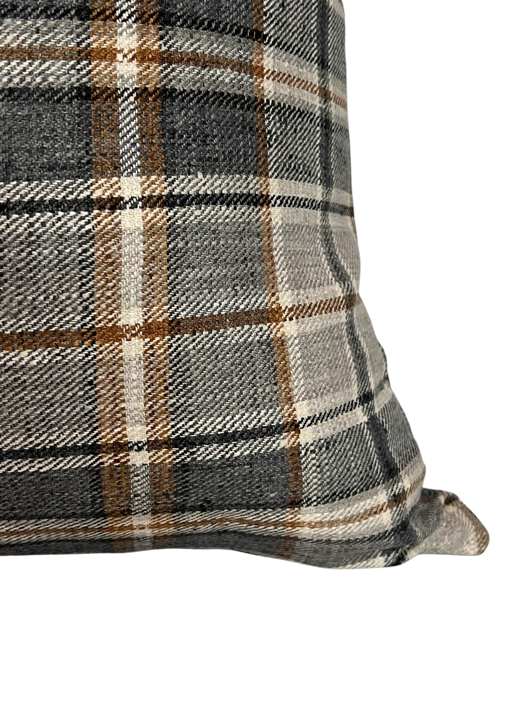 Fall plaid Pillow Cover, Rustic Checkered Pillow Cover, Country Chic Decor, Neutral Plaid Cushion Cover, Classic Tartan Throw Pillow