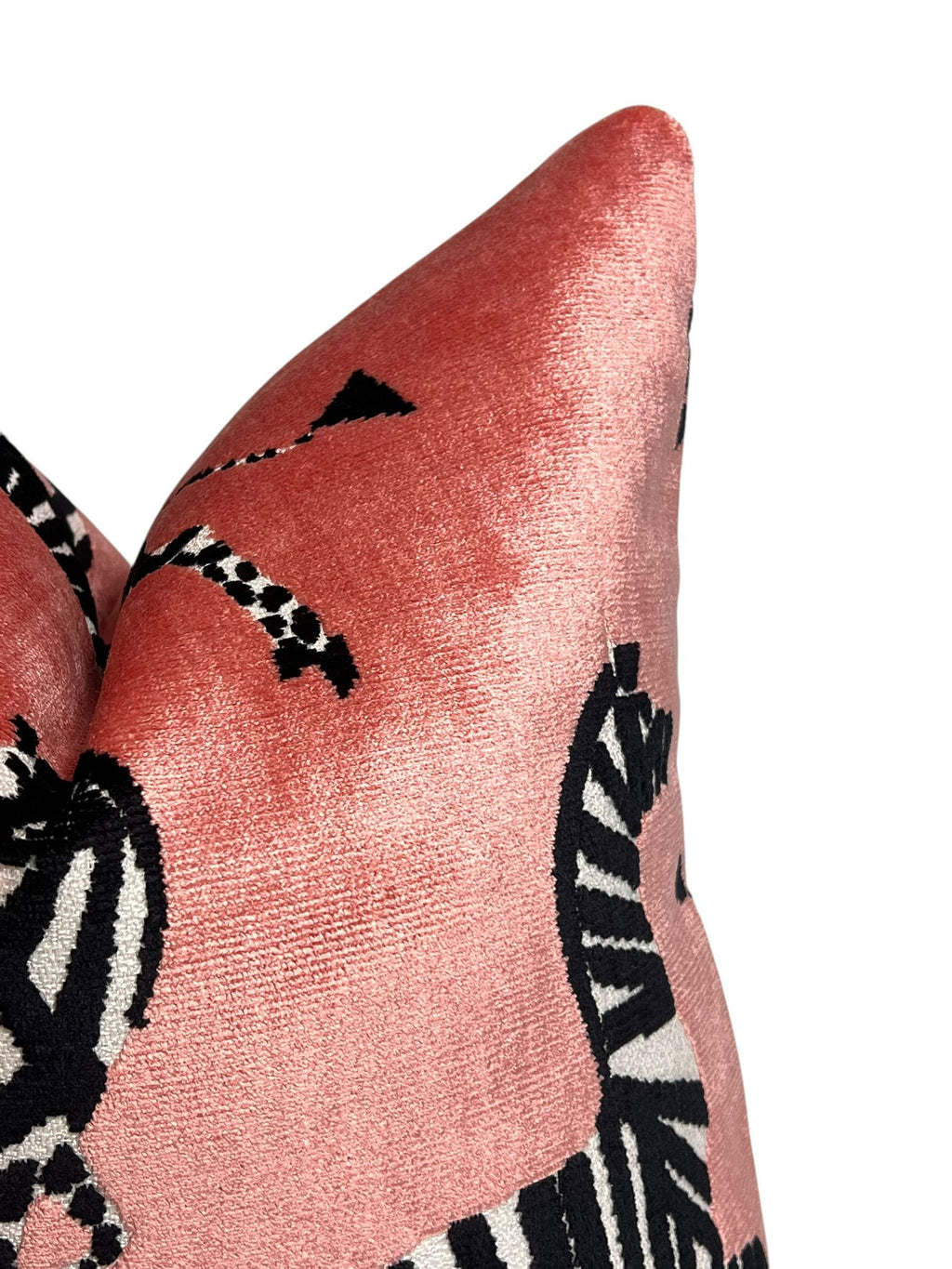 Dancing Zebra Pink Velvet Pillow Cover, Exotic Animal Print Pillow Cover, Safari Decor Velvet Pillow, Pink and Black Zebra Cushion