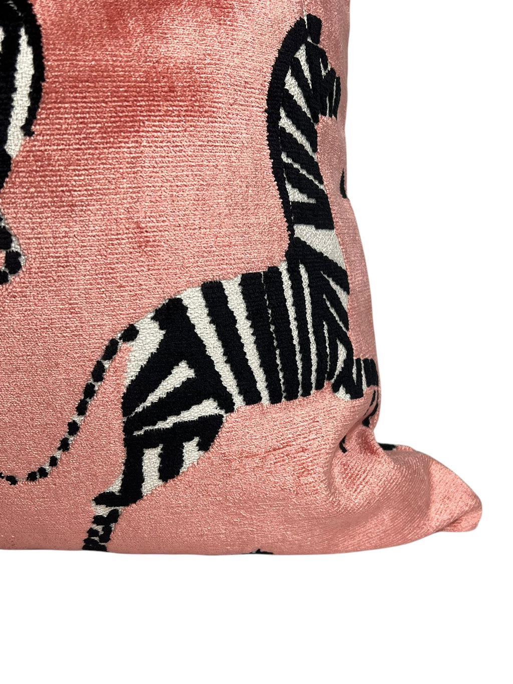 Dancing Zebra Pink Velvet Pillow Cover, Exotic Animal Print Pillow Cover, Safari Decor Velvet Pillow, Pink and Black Zebra Cushion