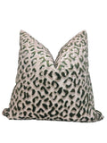 Leopard Print Pillow Cover, green and white Velvet Ocelot, Animal Print Pillow, Cheetah Velvet Pillow Cushion, modern accent throw Cushion