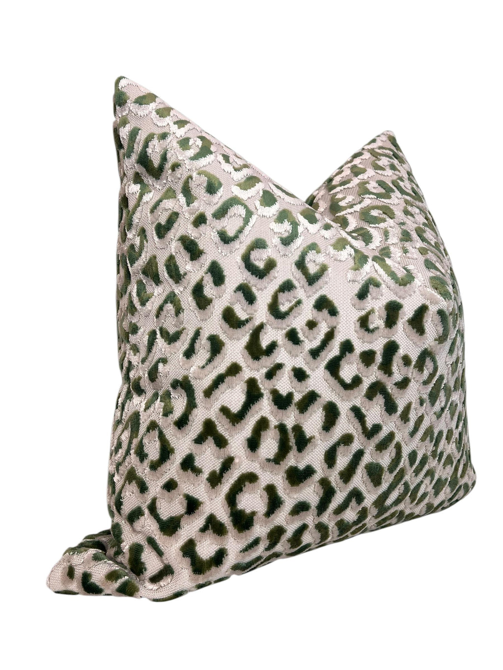 Leopard Print Pillow Cover, green and white Velvet Ocelot, Animal Print Pillow, Cheetah Velvet Pillow Cushion, modern accent throw Cushion