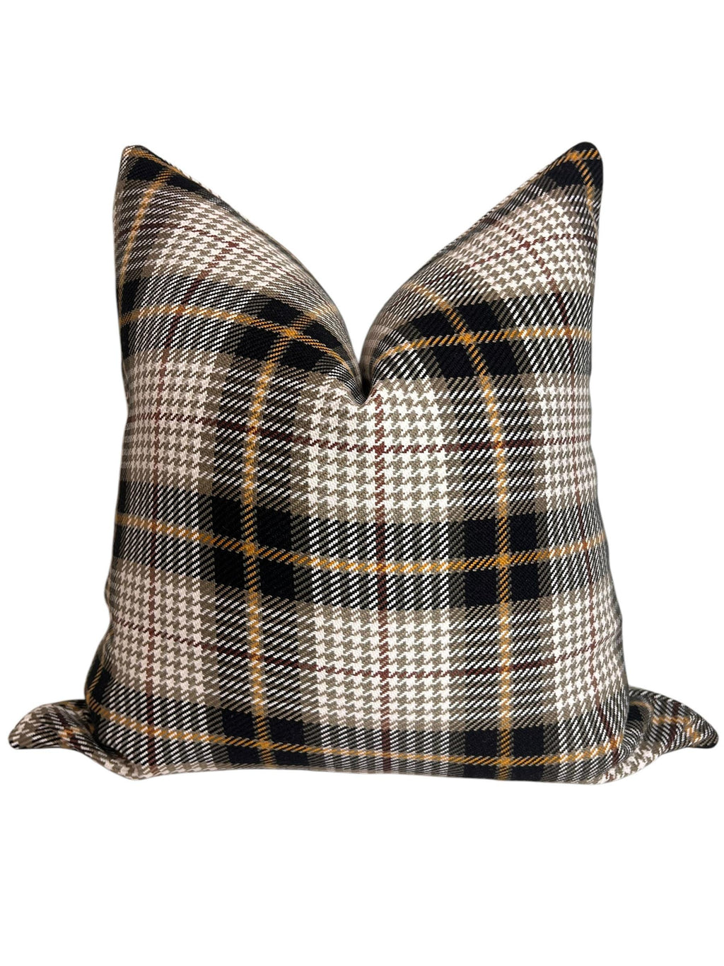 Plaid Wool Pillow Cover | Tartan Houndstooth Cushion, Fall Decor