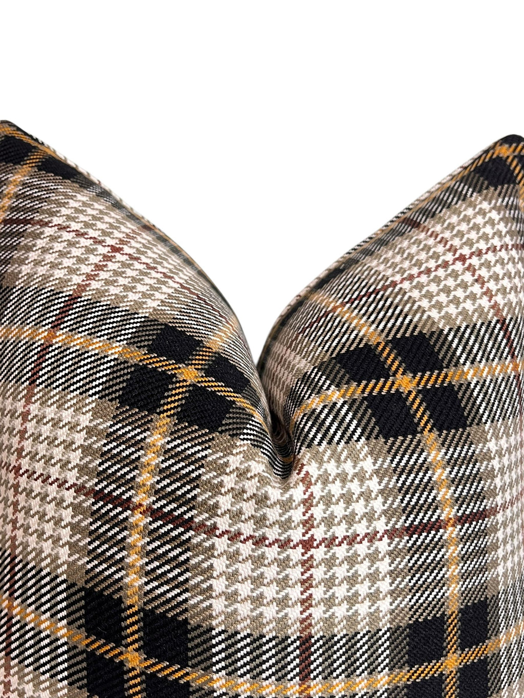 Plaid Wool Pillow Cover | Tartan Houndstooth Cushion, Fall Decor