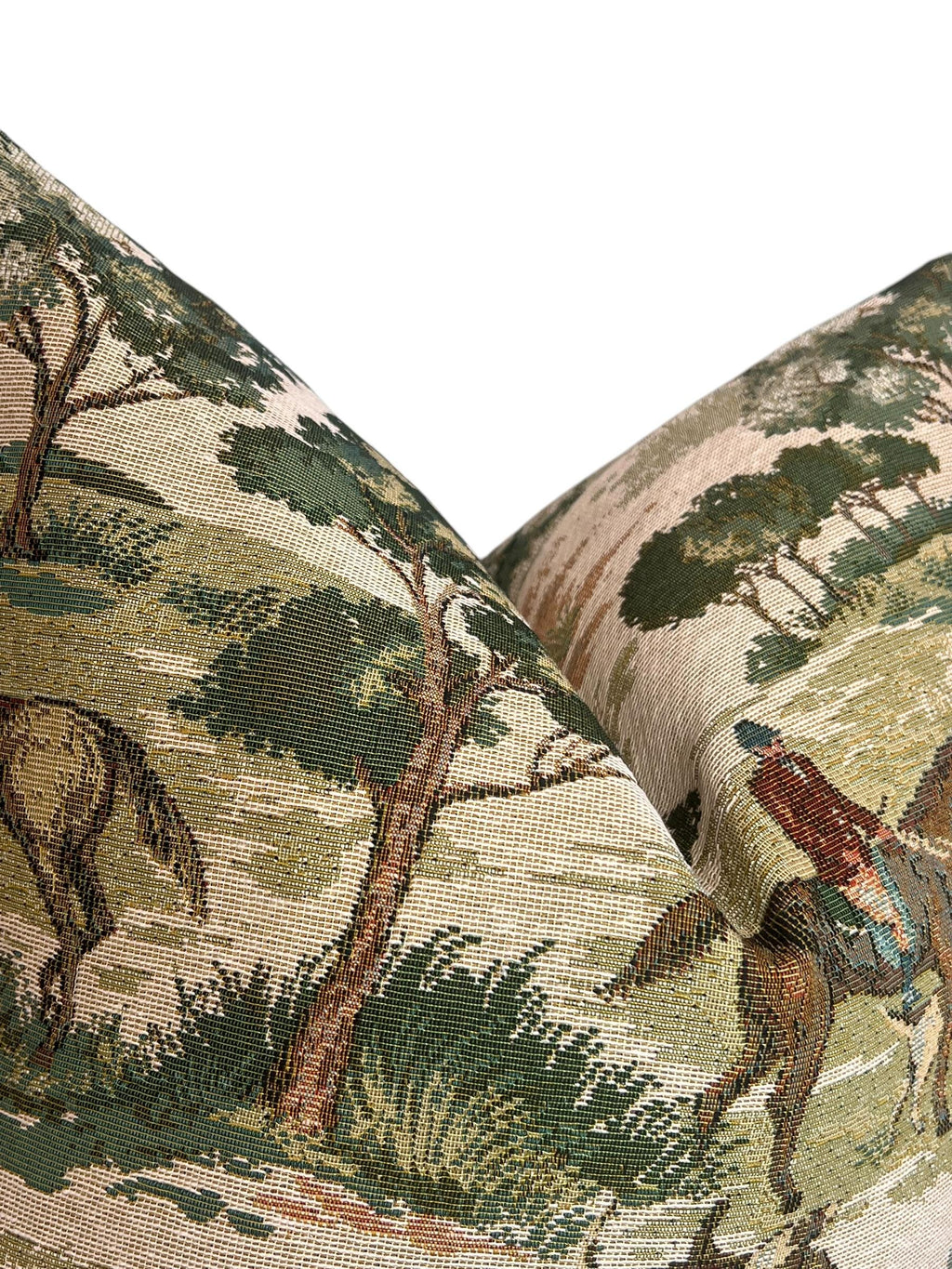 Equestrian Tapestry Pillow Cover | Vintage Horse Hunting Scene Cushion