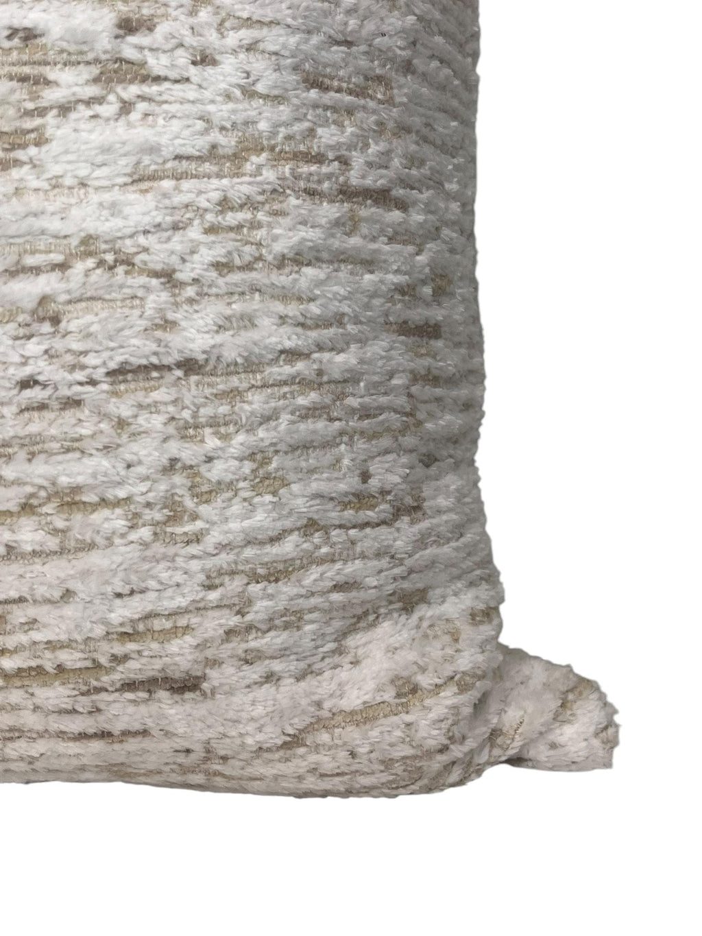 Plush Chenille Pillow Cover, Taupe and Ivory Striped Cushion, Modern Luxe Decor, Neutral Cut Velvet Pillow, Soft Ribbed Throw Pillow Cover