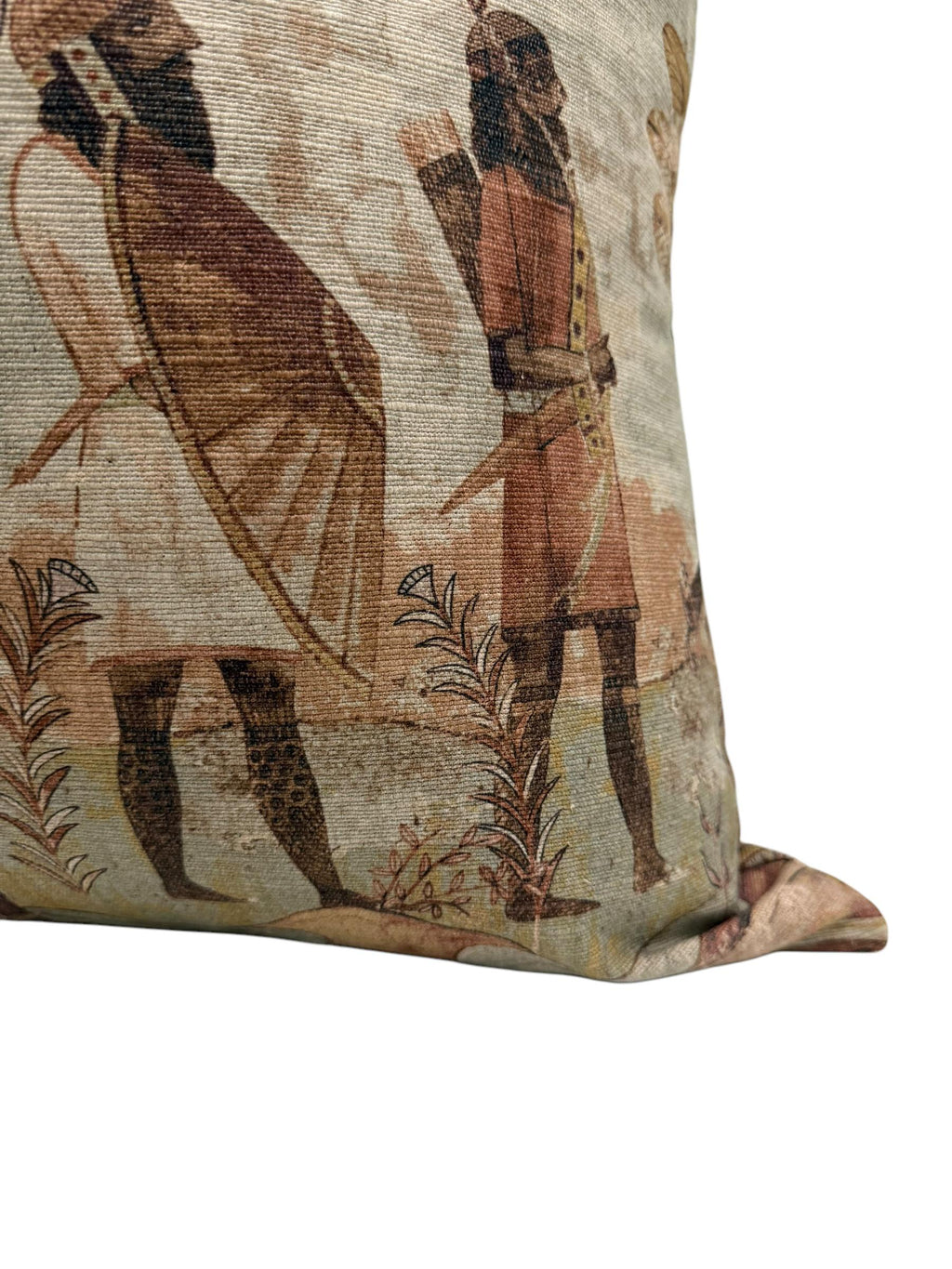 Vintage Tapestry Pillow Cover, Antique-Inspired Linen-Cotton Cushion