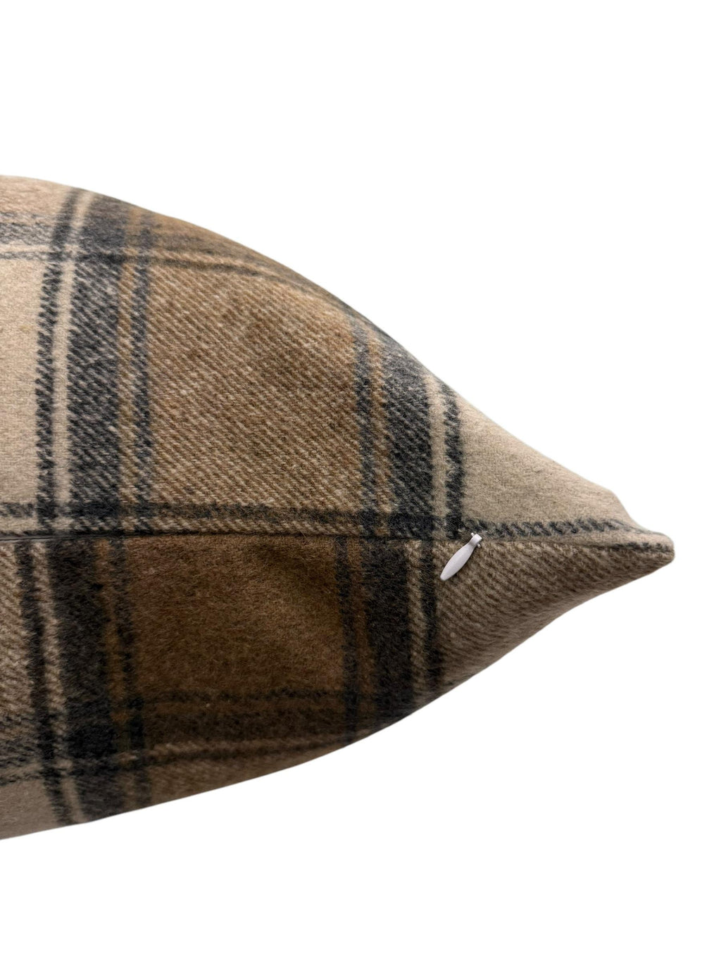 Plaid Pillow Cover, Rustic Farmhouse Throw Pillow, Brown Check Cushion, Cozy Wool Pillow Cover, Cabin Style, Flannel Plaid Pillow Cover