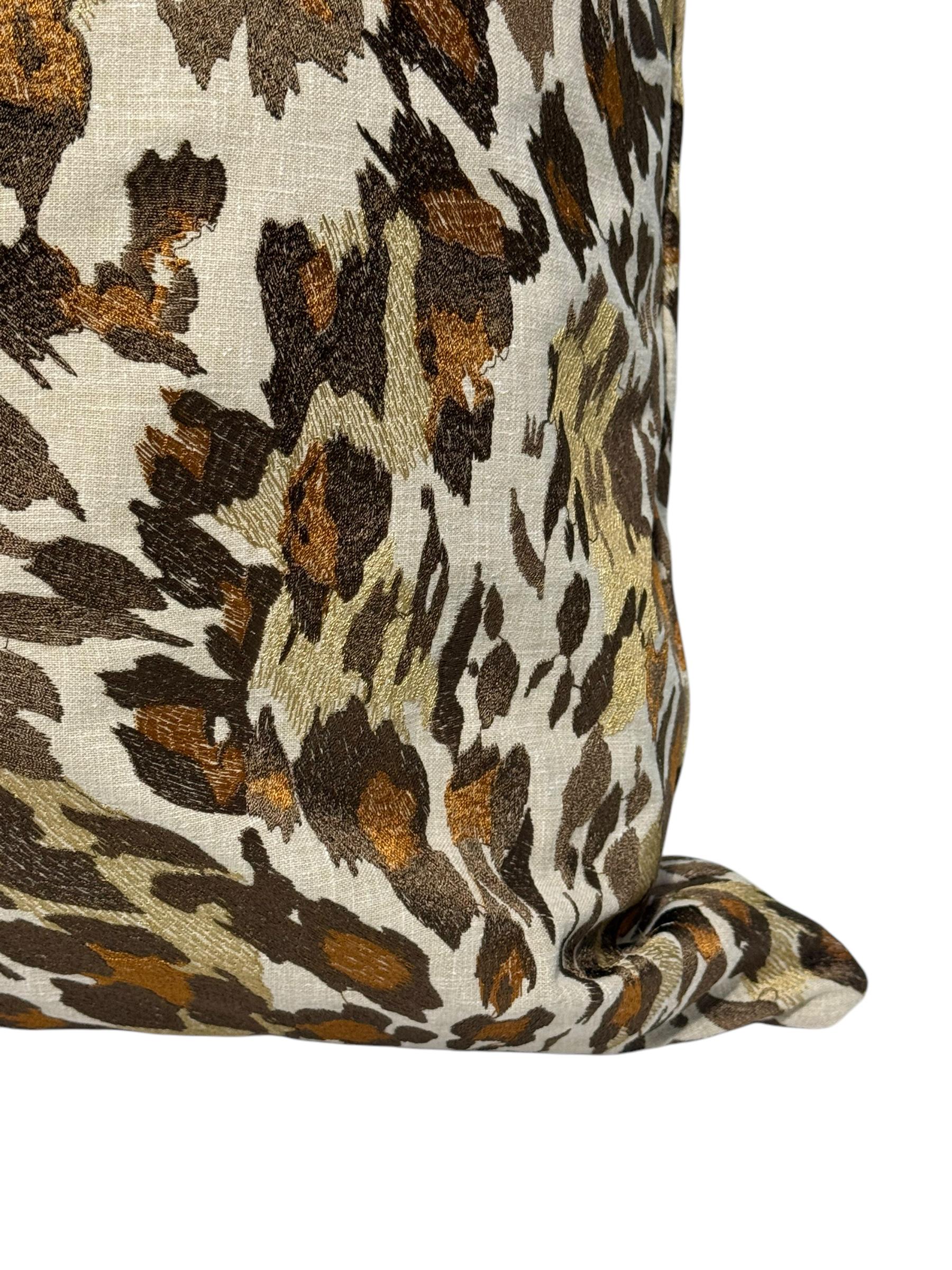 Handmade Cheetah Print Pillow Cover, Neutral Animal Print Cushion