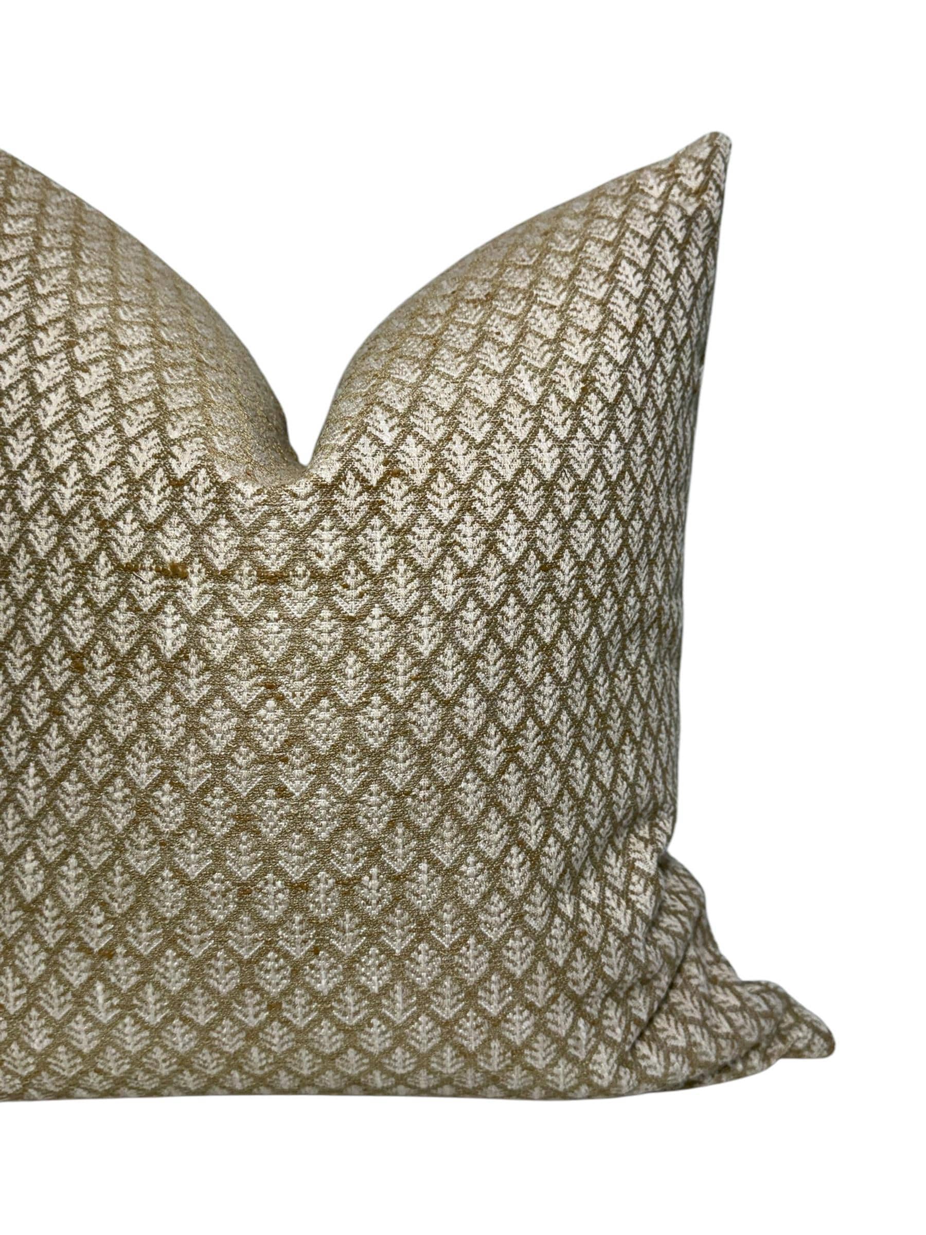 Modern Woven Throw Pillow Cover, Neutral Diamond Leaf Pattern, Boho Decor