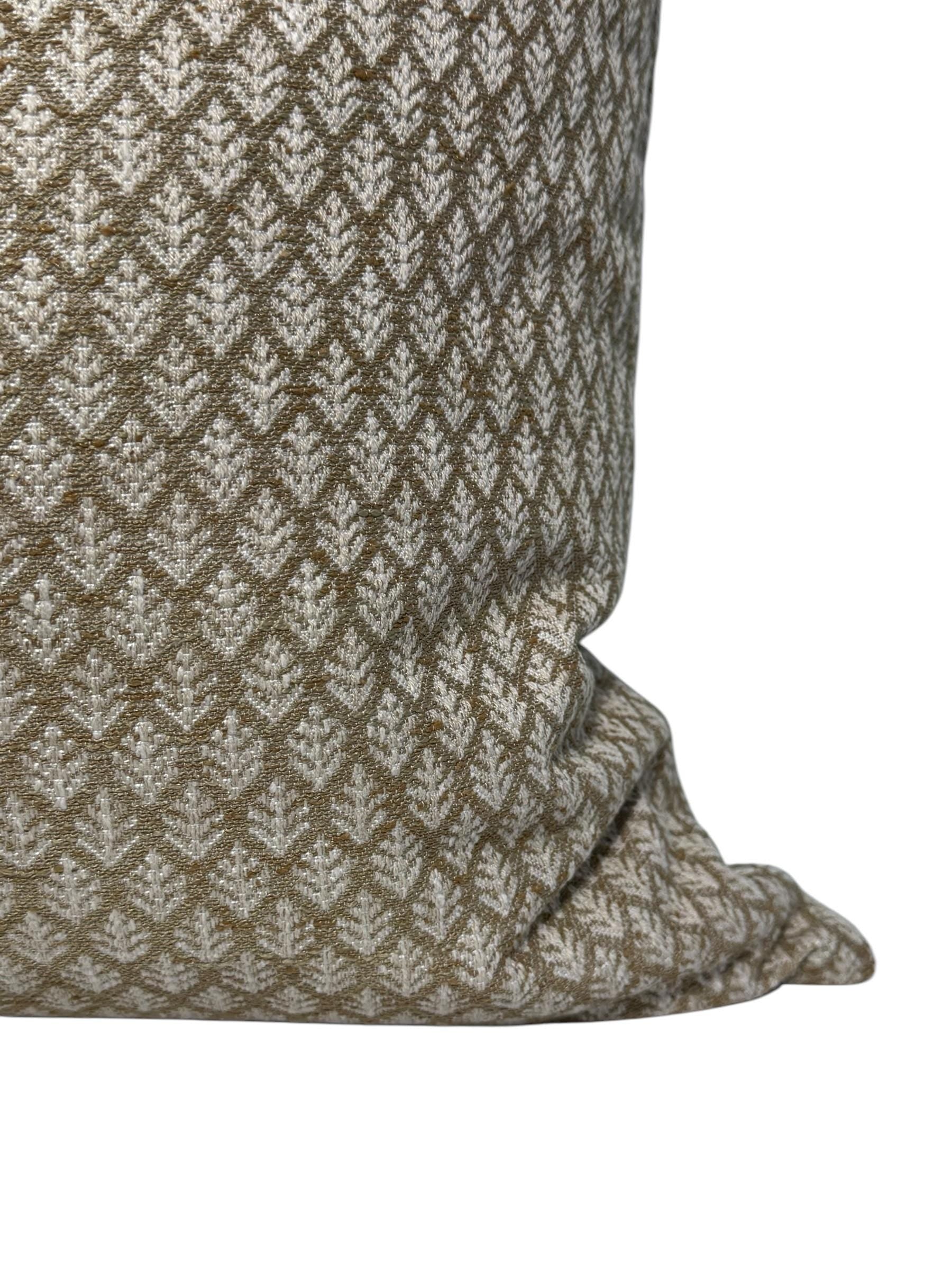 Modern Woven Throw Pillow Cover, Neutral Diamond Leaf Pattern, Boho Decor