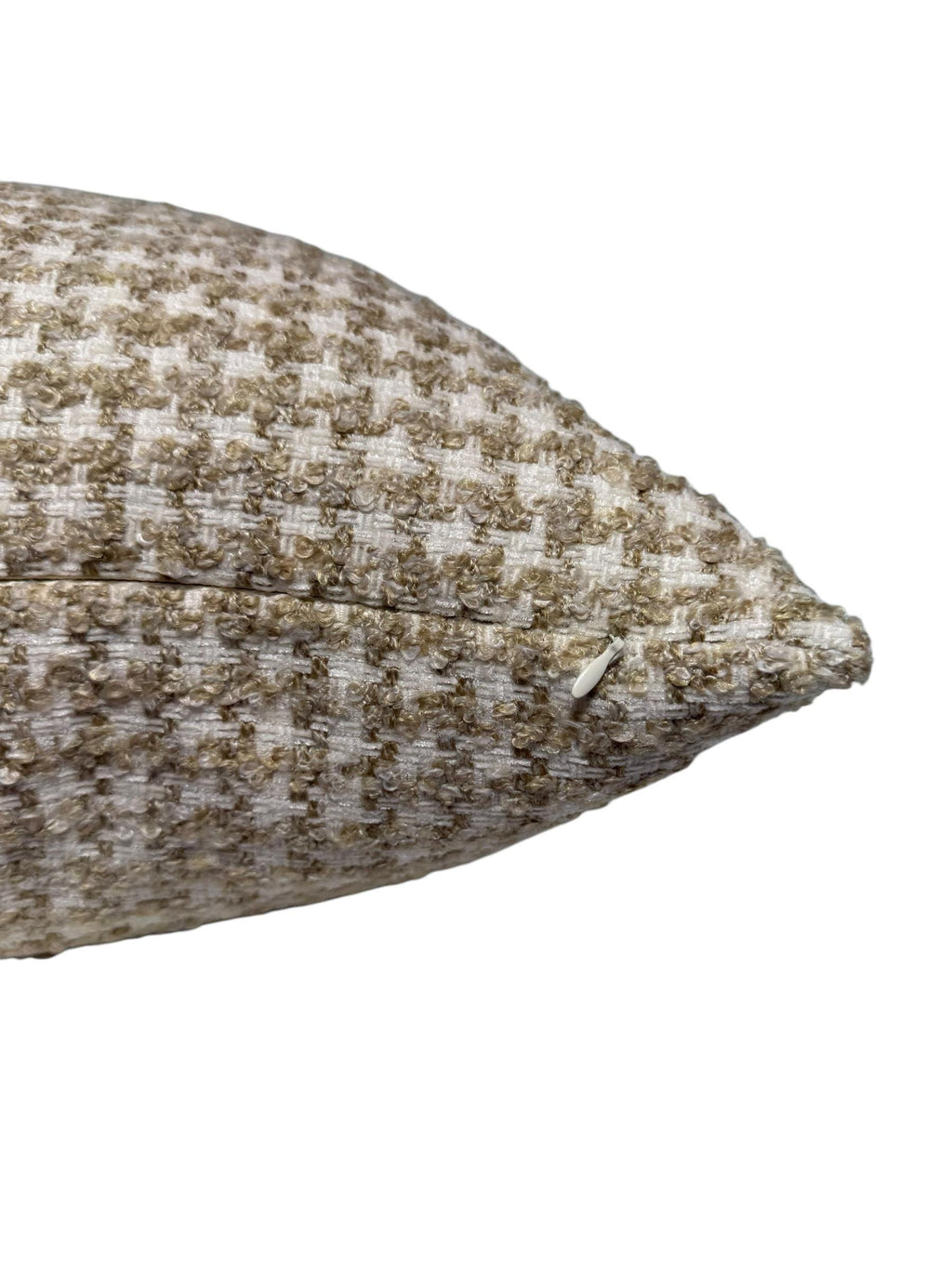 Handmade Beige Houndstooth Pillow Cover, Neutral Woven Throw Pillow