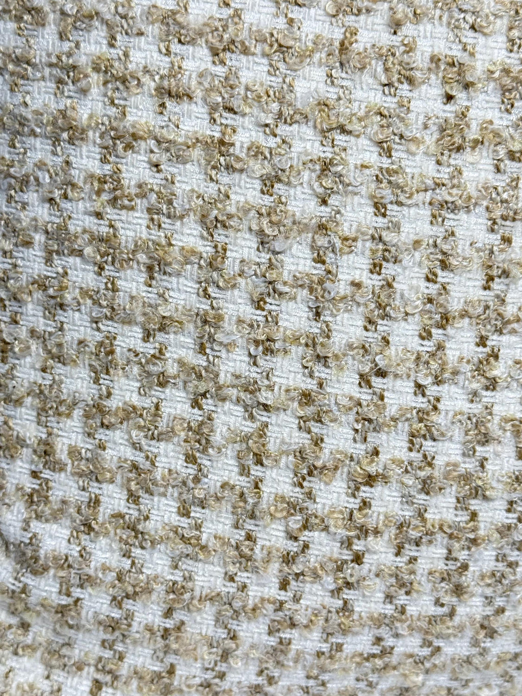 Handmade Beige Houndstooth Pillow Cover, Neutral Woven Throw Pillow