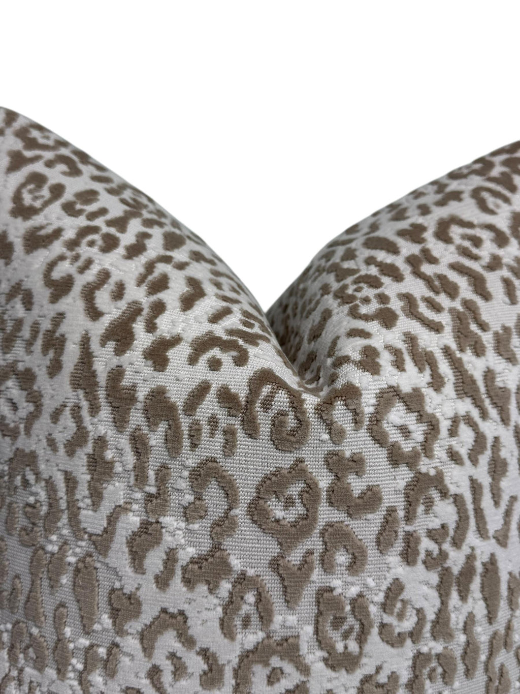 Handmade Neutral Leopard Velvet Pillow Cover, Modern Accent Cushion