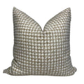 Handmade Beige Houndstooth Pillow Cover, Neutral Woven Throw Pillow