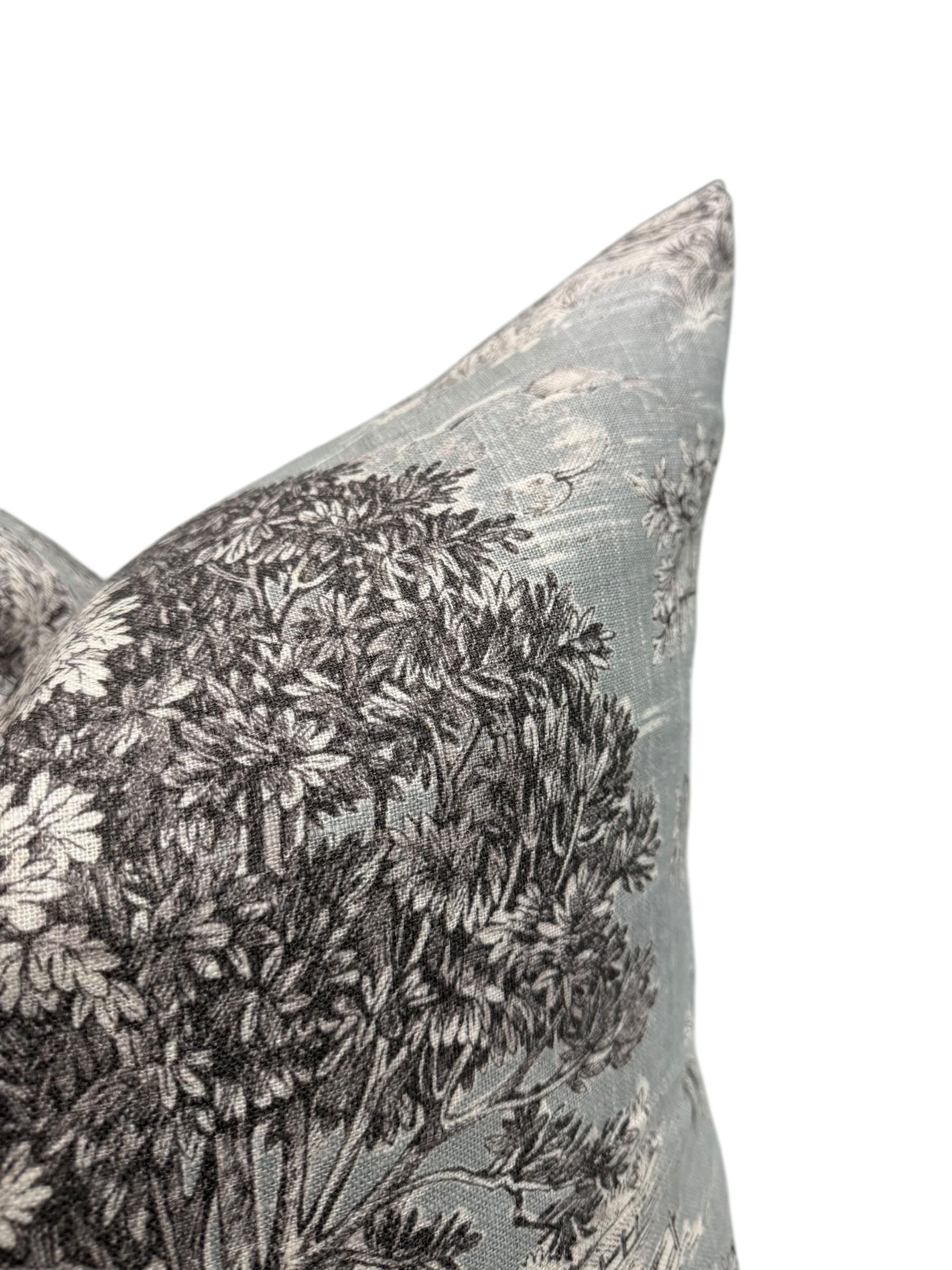 Horse Toile Pillow Cover, Equestrian French Country Farmhouse Decor