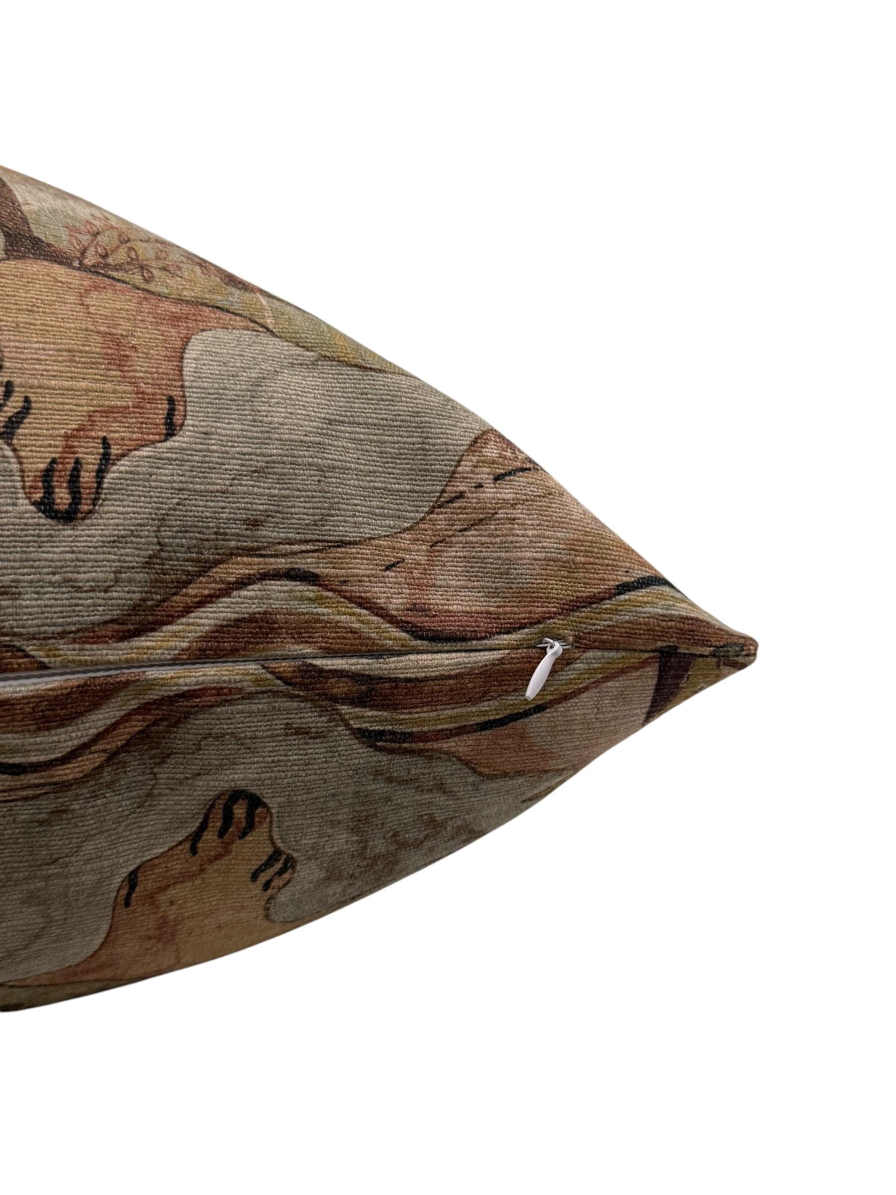 Vintage Tapestry Pillow Cover, Antique-Inspired Linen-Cotton Cushion