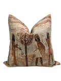 Vintage Tapestry Pillow Cover, Antique-Inspired Linen-Cotton Cushion