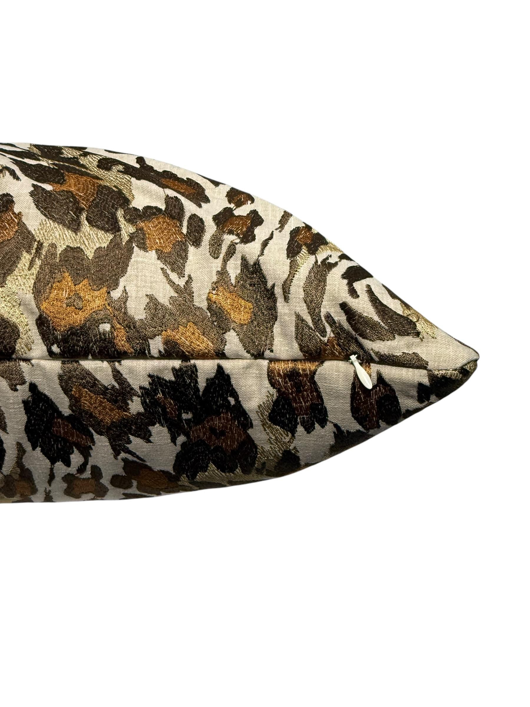 Handmade Cheetah Print Pillow Cover, Neutral Animal Print Cushion