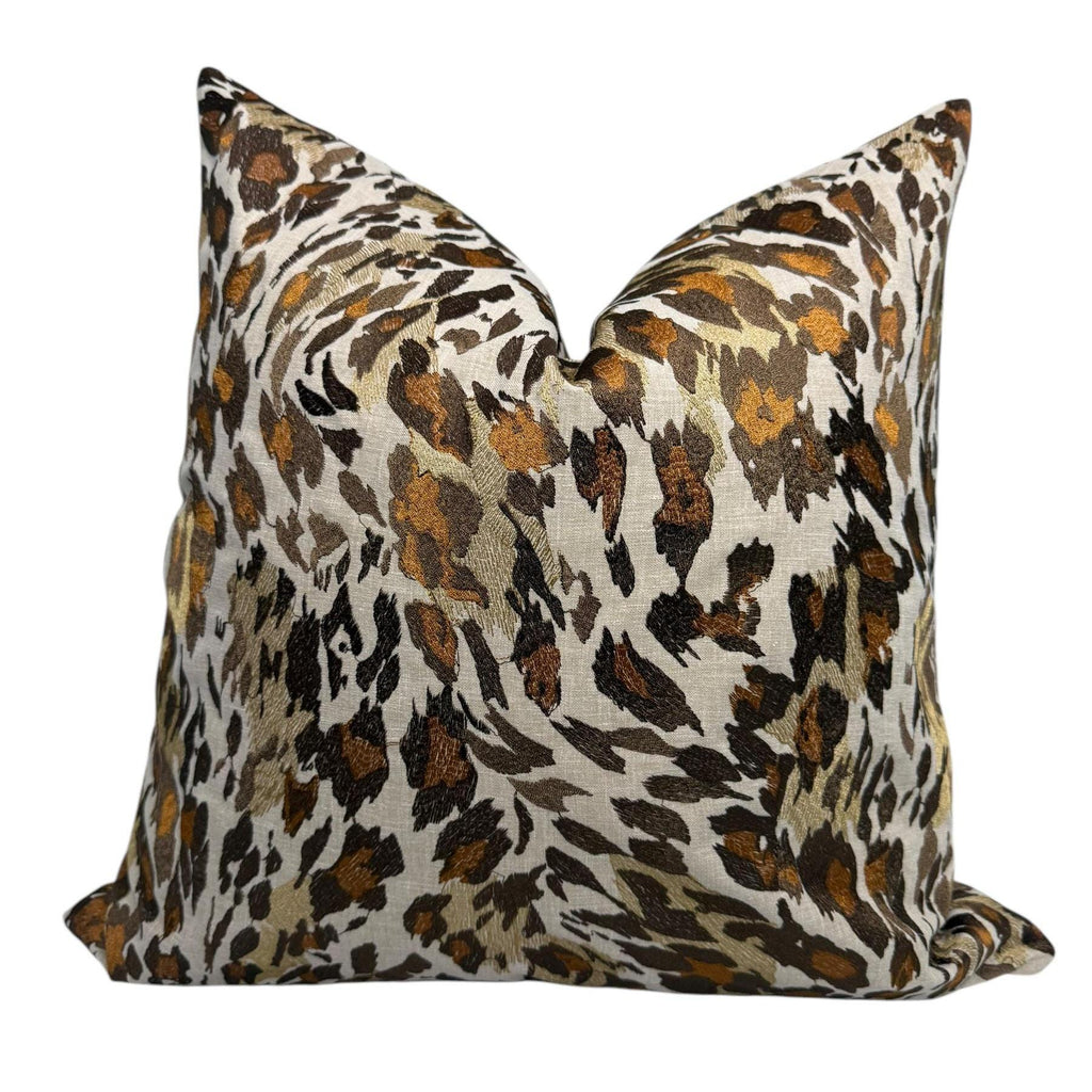 Handmade Cheetah Print Pillow Cover, Neutral Animal Print Cushion