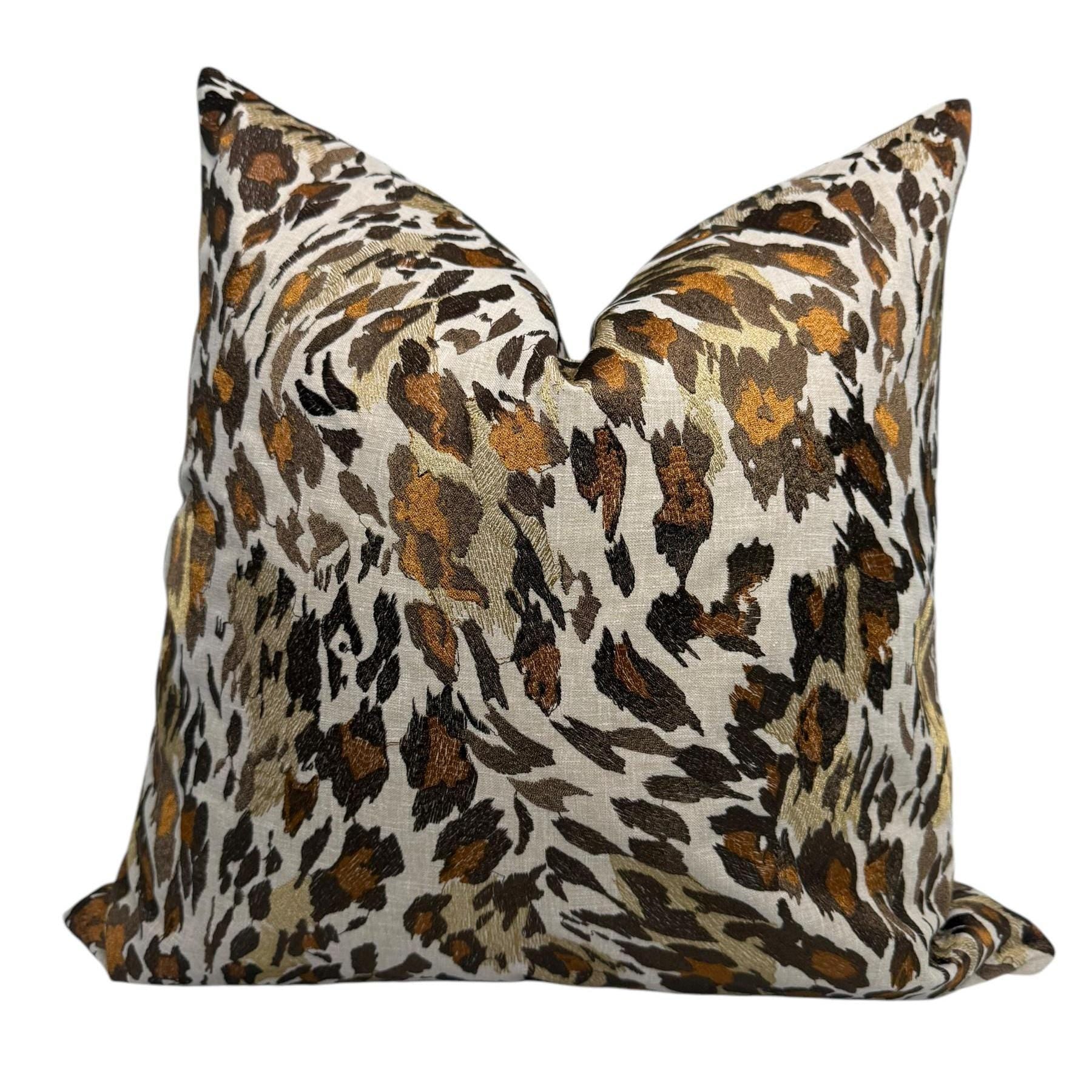 Handmade Cheetah Print Pillow Cover, Neutral Animal Print Cushion
