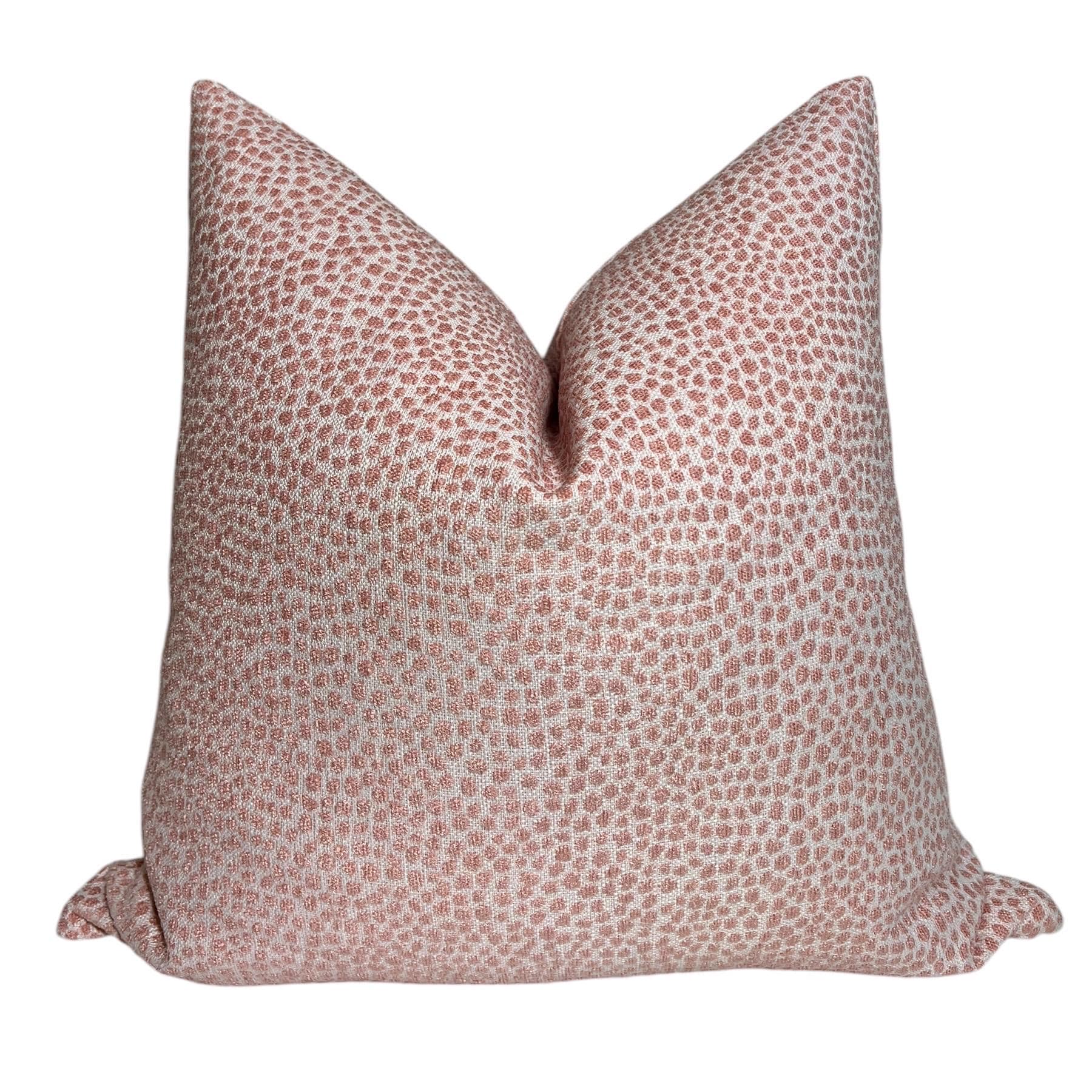 Pink Dot Pattern Pillow Cover, Dotify Bella Pink Chenille Throw Pillow Cover, Pink Textured Pillow, Decorative Pink Chenille Pillow Cover,