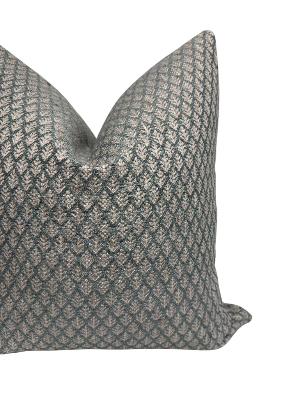 Muted Green Leaf Pattern Pillow Cover, Woven Accent Pillow