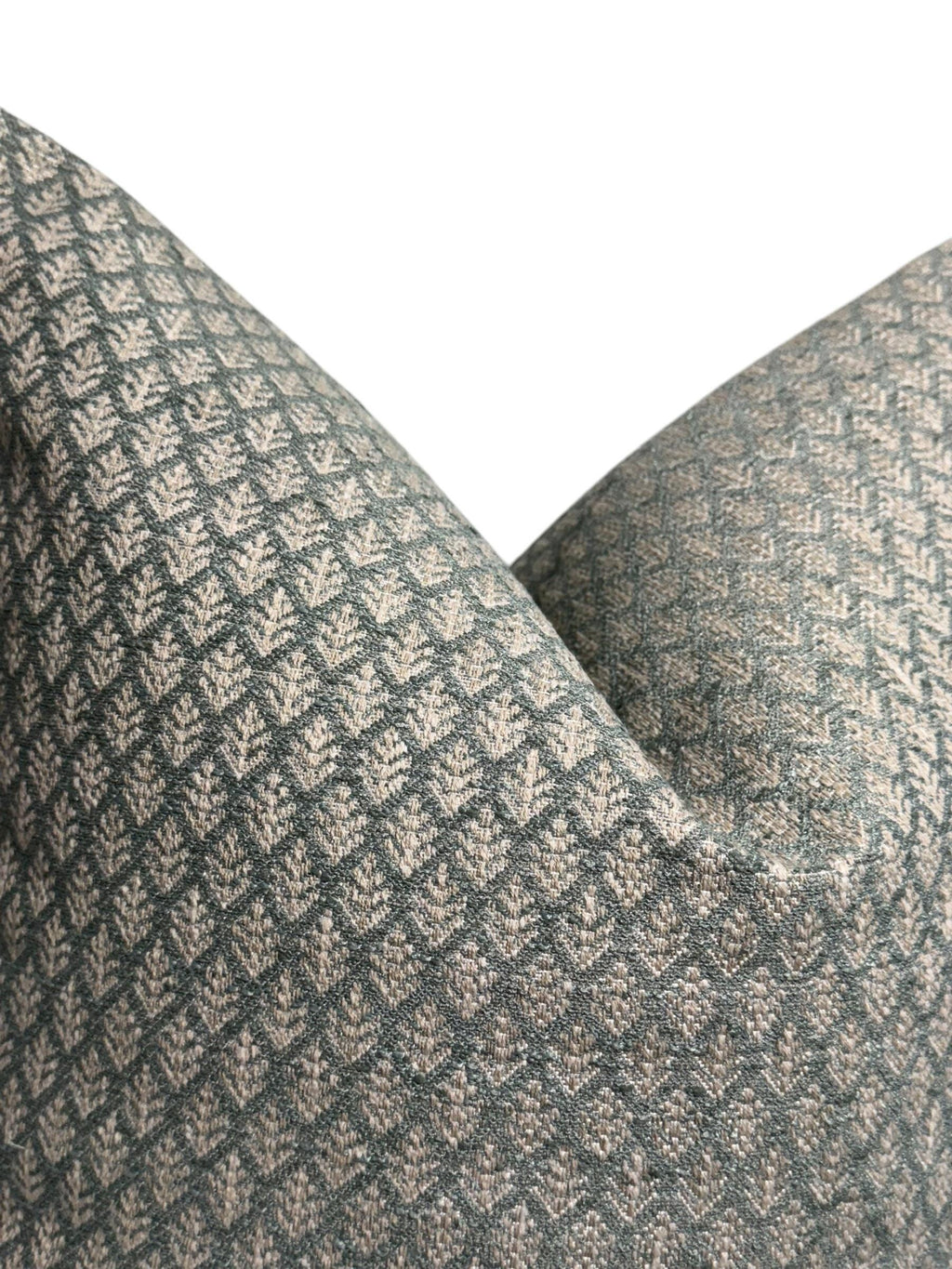 Muted Green Leaf Pattern Pillow Cover, Woven Accent Pillow
