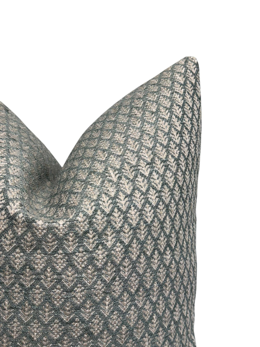 Muted Green Leaf Pattern Pillow Cover, Woven Accent Pillow